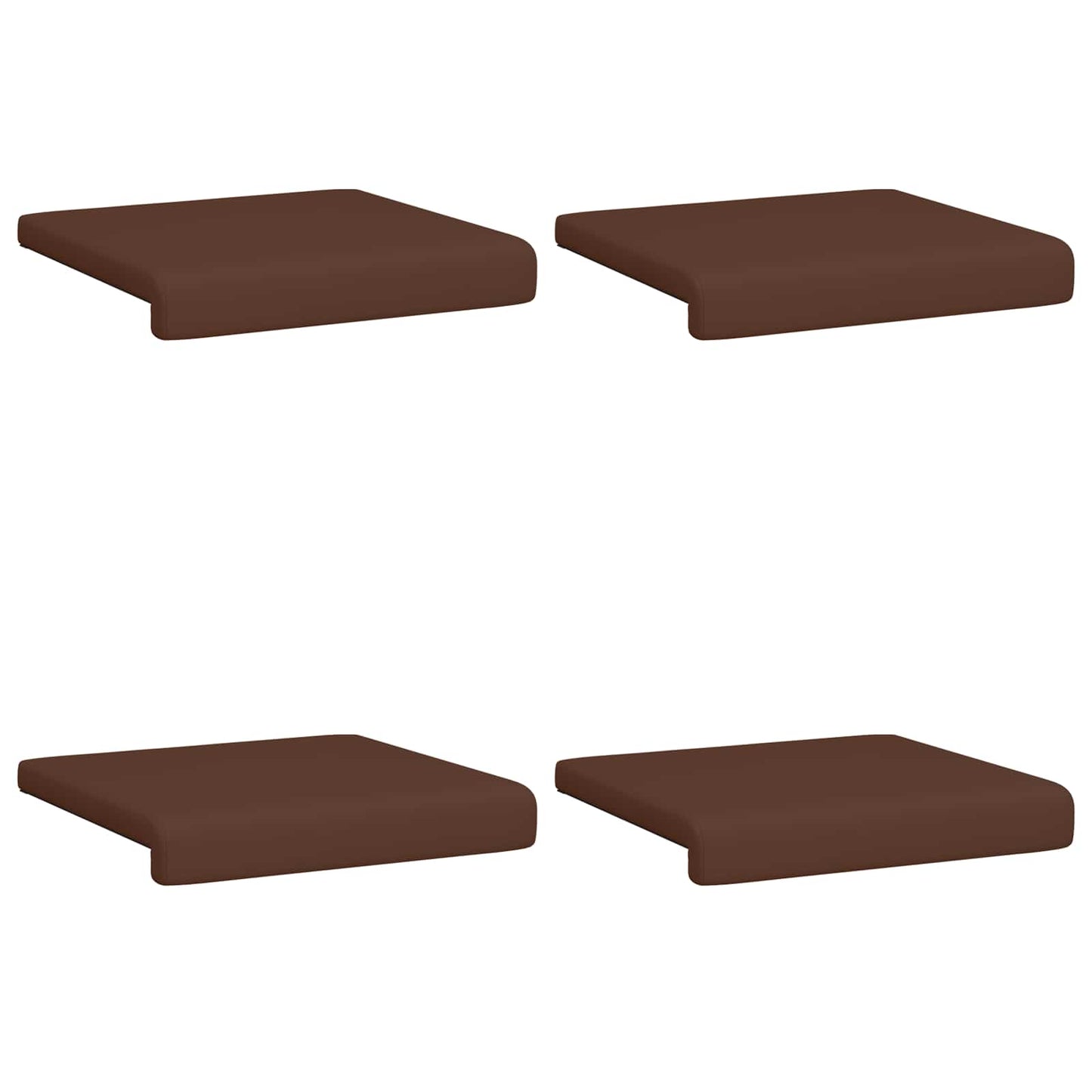 Bankkussen 4 pcs Kunstleer Bruin Diepte 35 cm