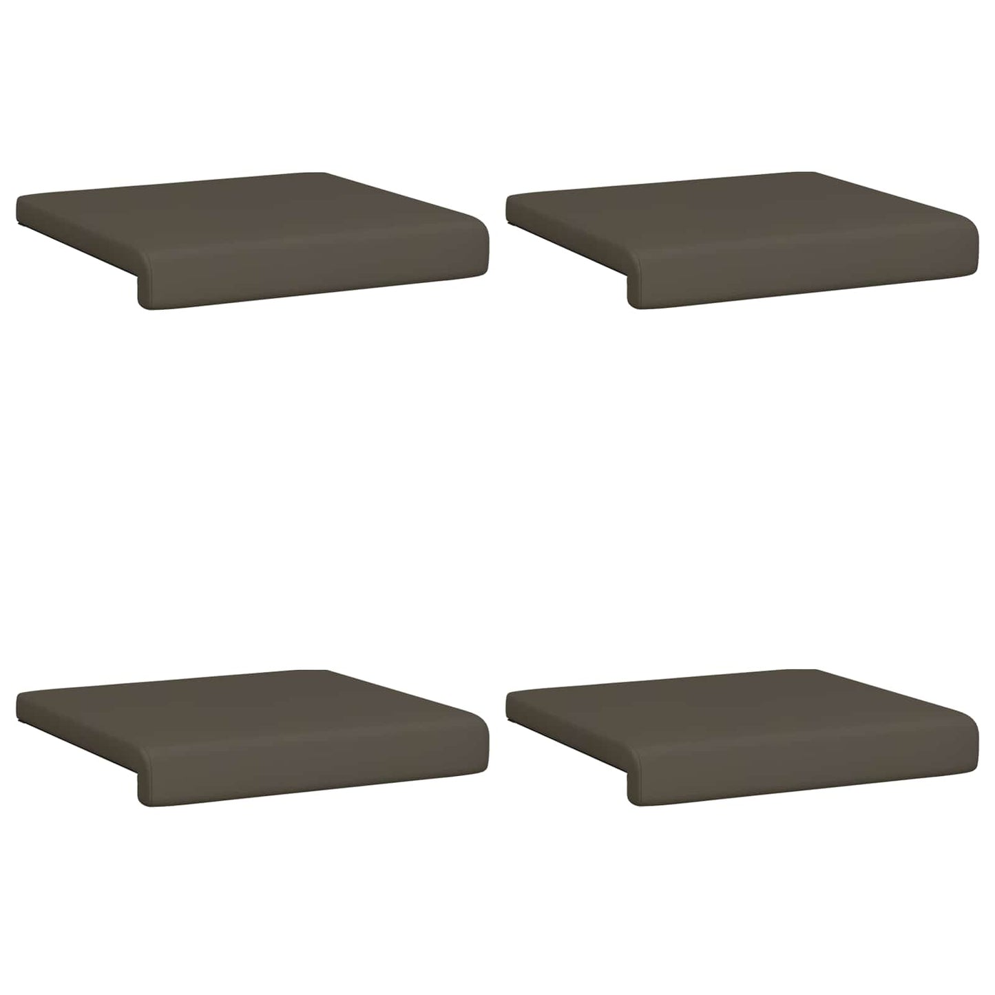 Bankkussen 4 pcs Kunstleer Grijs Diepte 35 cm