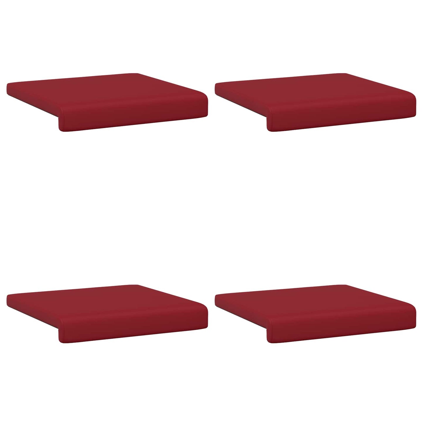 Bankkussen 4 pcs Kunstleer Wijnrood Diepte 35 cm