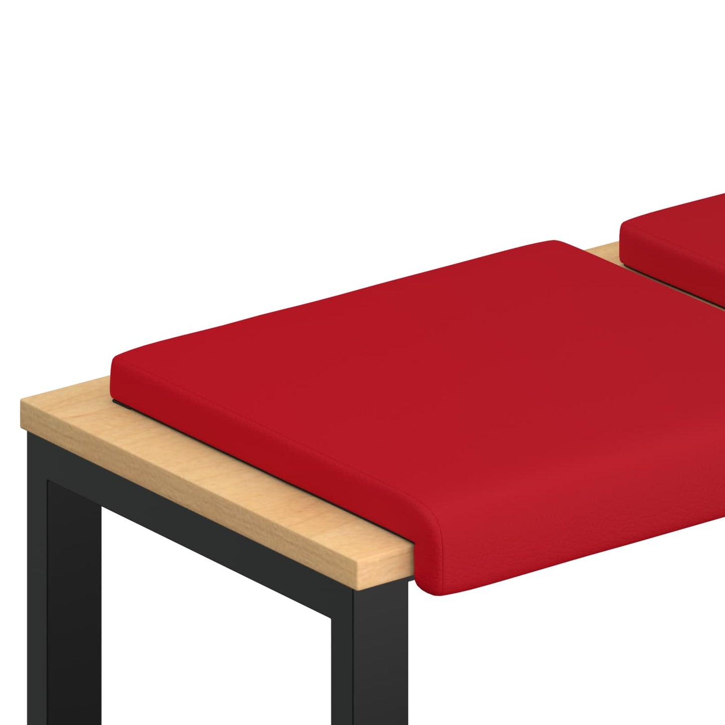 Bankkussen 4 pcs Kunstleer Rood Diepte 35 cm