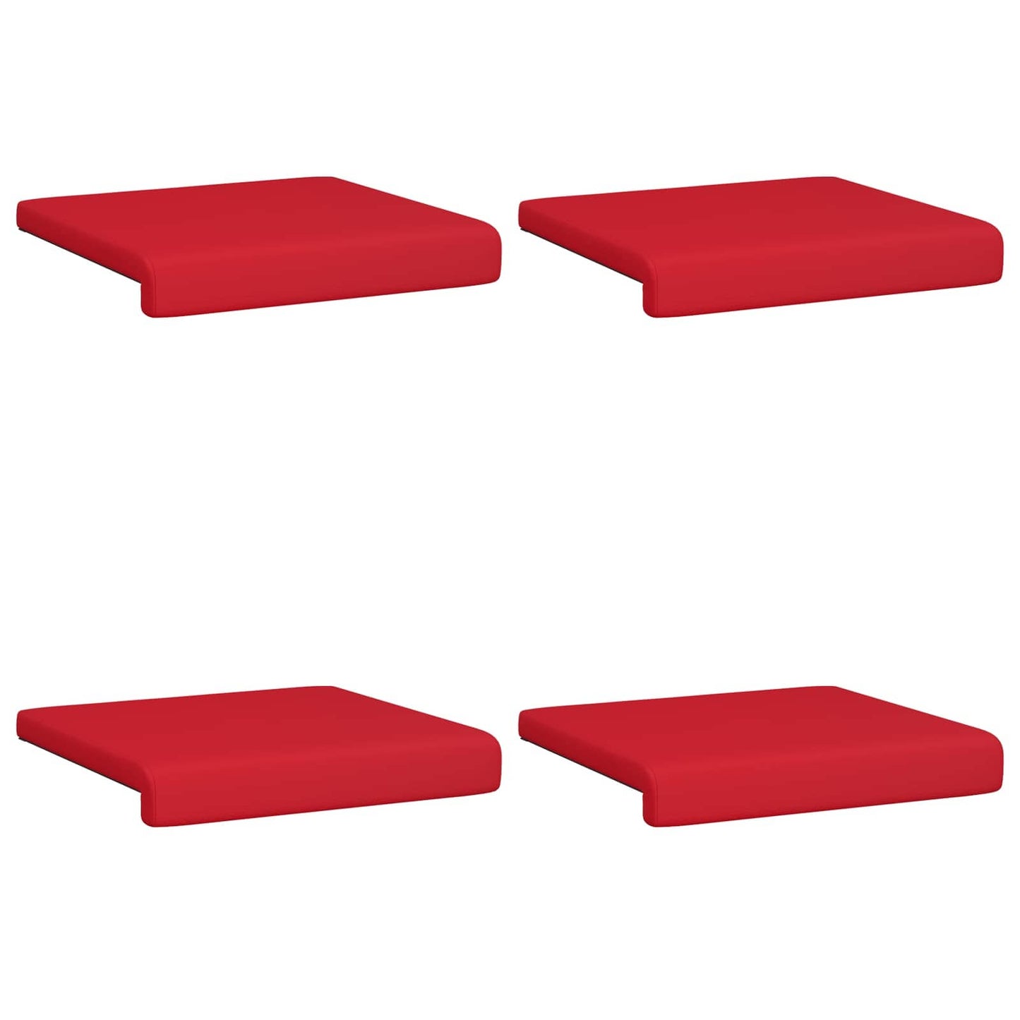 Bankkussen 4 pcs Kunstleer Rood Diepte 35 cm