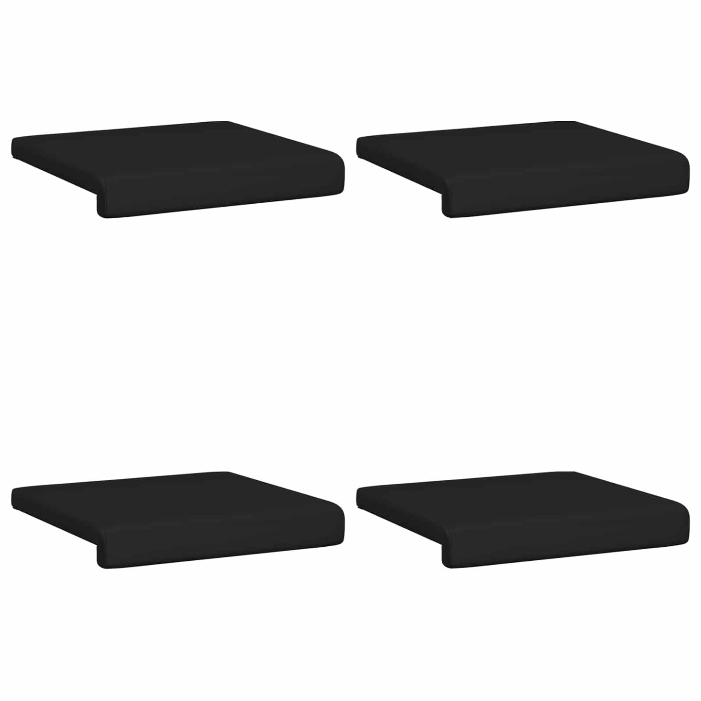 Bankkussen 4 pcs Kunstleer Zwart Diepte 35 cm