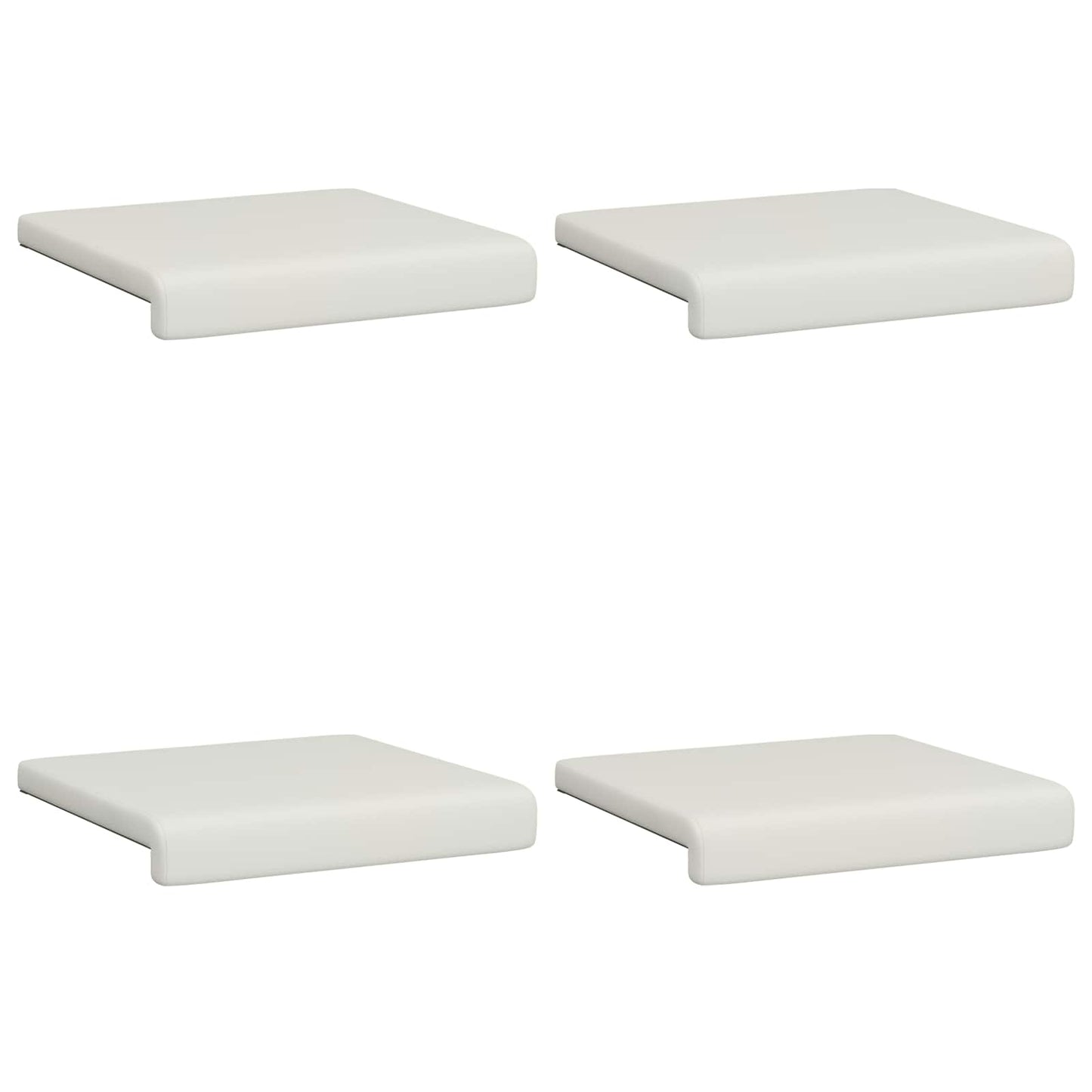 Bankkussen 4 pcs Kunstleer Wit Diepte 35 cm