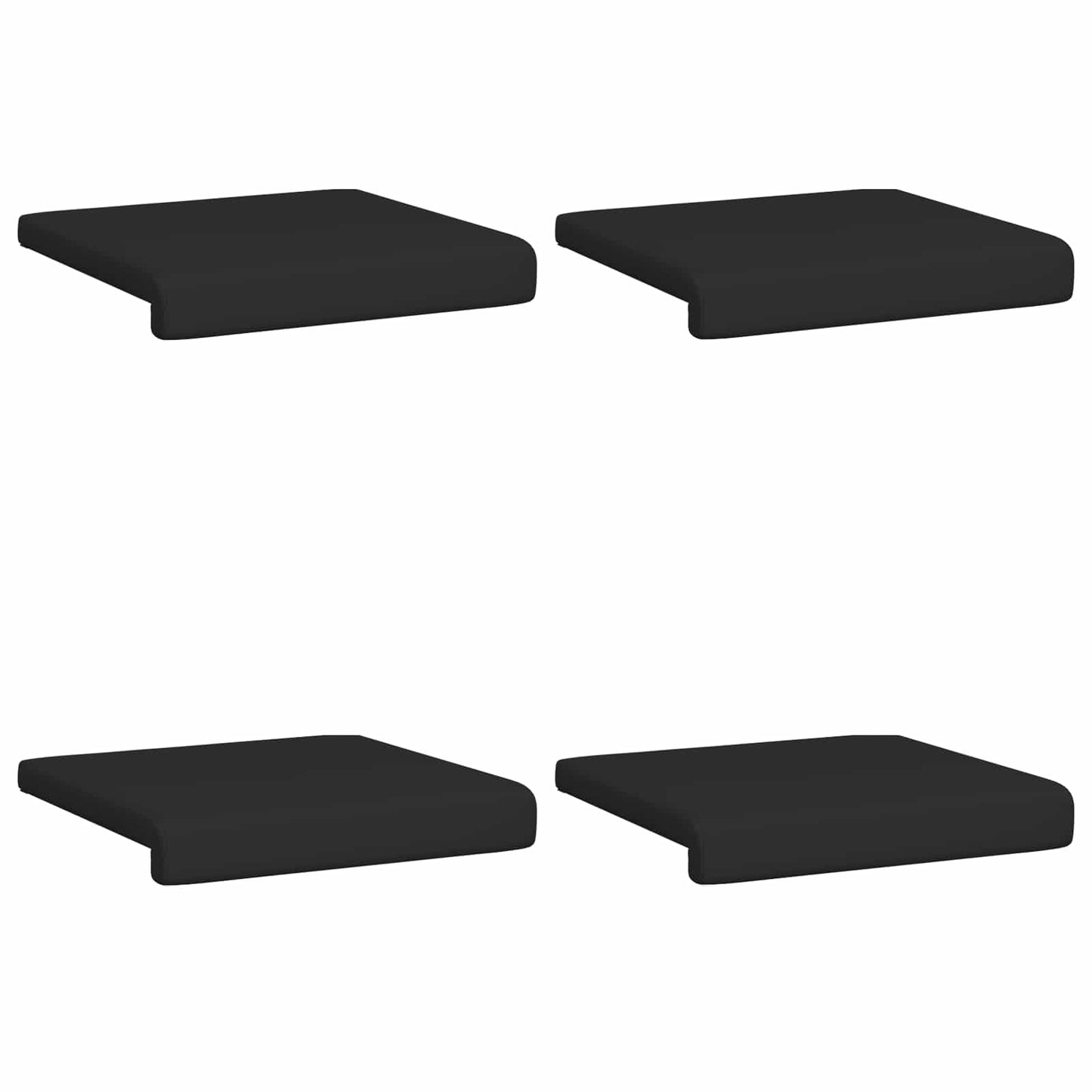 Bankkussen 4 pcs Kunstleer Zwart Diepte 35 cm