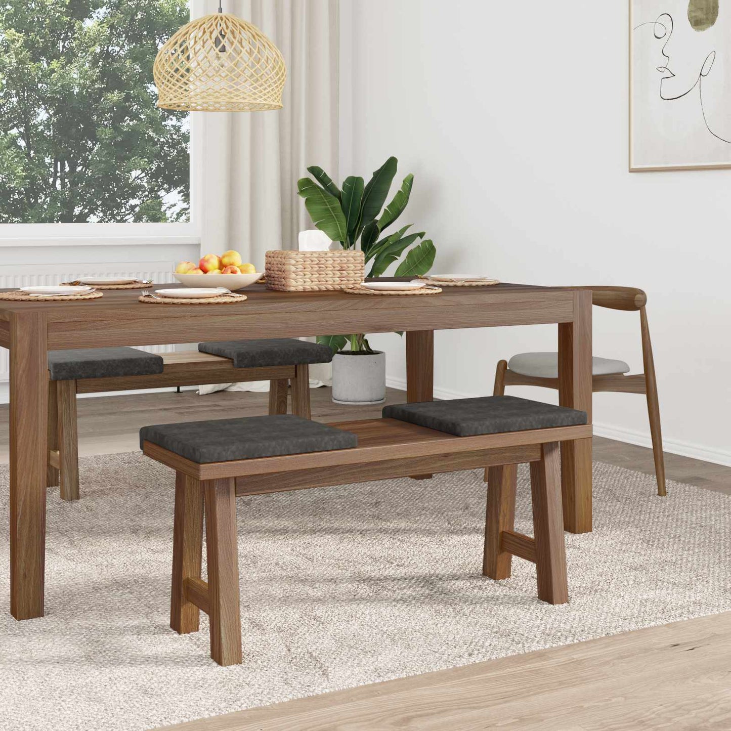Bankkussen 4 pcs Kunstleer Zwart Diepte 35 cm