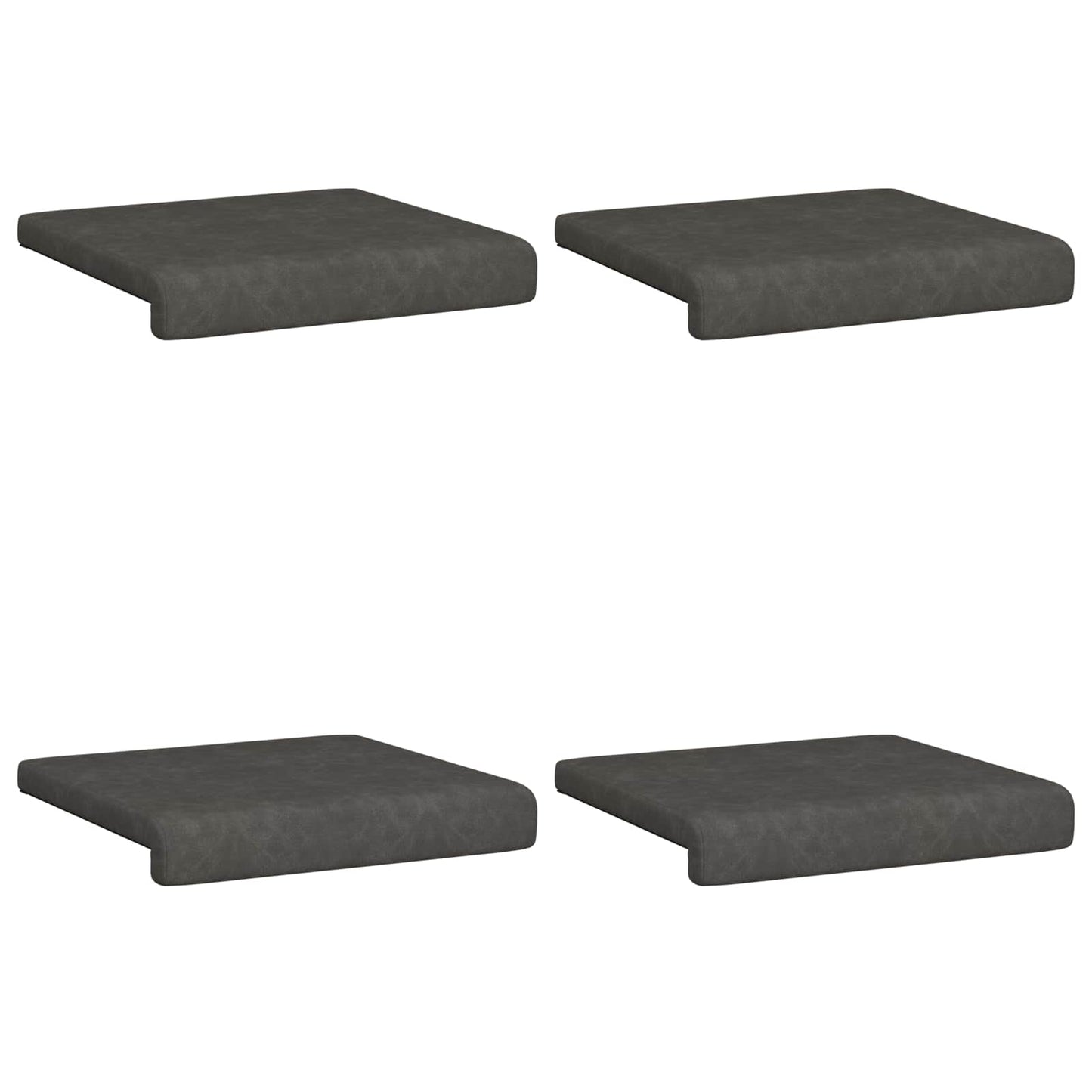 Bankkussen 4 pcs Kunstleer Zwart Diepte 35 cm