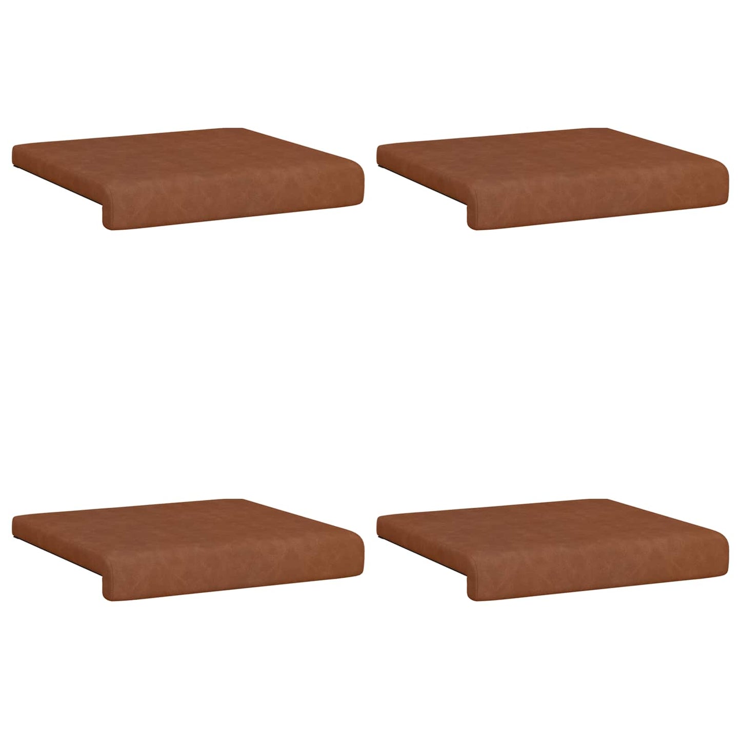 Bankkussen 4 pcs Kunstleer Bruin Diepte 35 cm
