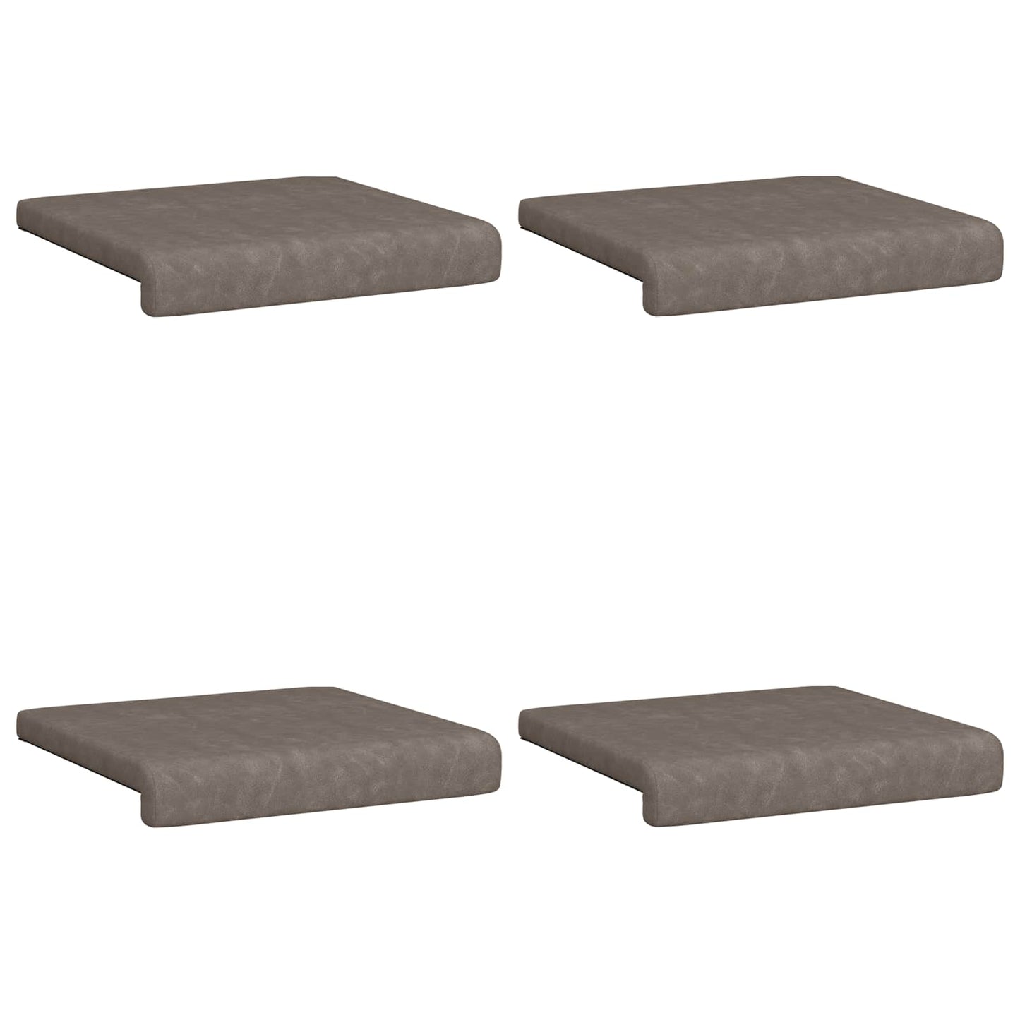Bankkussen 4 pcs Kunstleer Grijs Diepte 35 cm