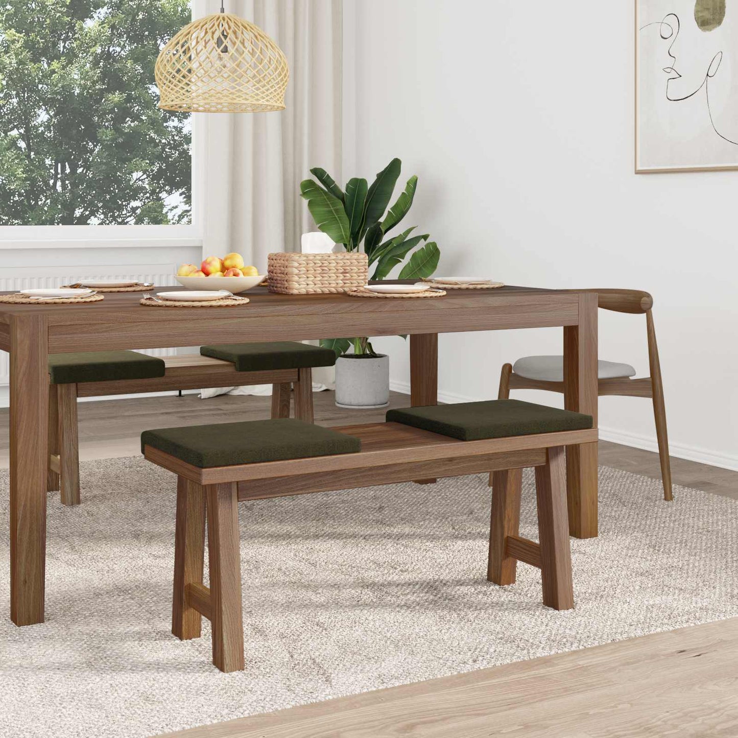 Bankkussen 4 pcs Faux Suède Stof Legergroen Diepte 35 cm is nu te koop bij PeponiXL, paradijselijk wonen!