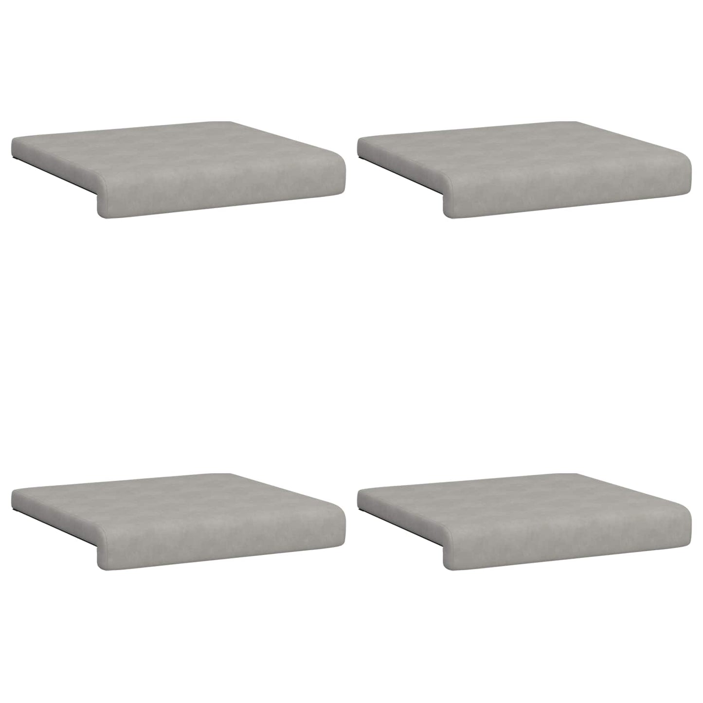 Bankkussen 4 pcs Microvezel Lichtgrijs Diepte 35 cm
