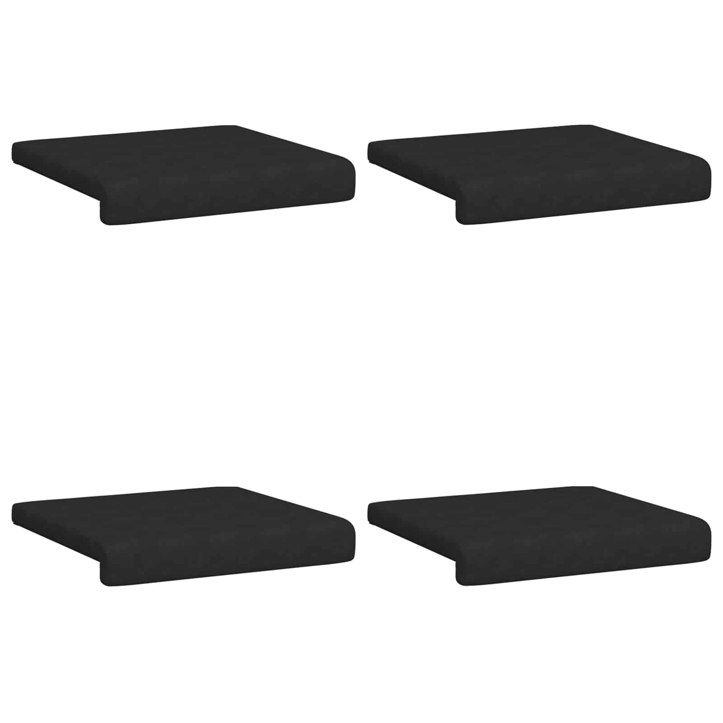 Bankkussen 4 pcs Microvezel Zwart Diepte 35 cm