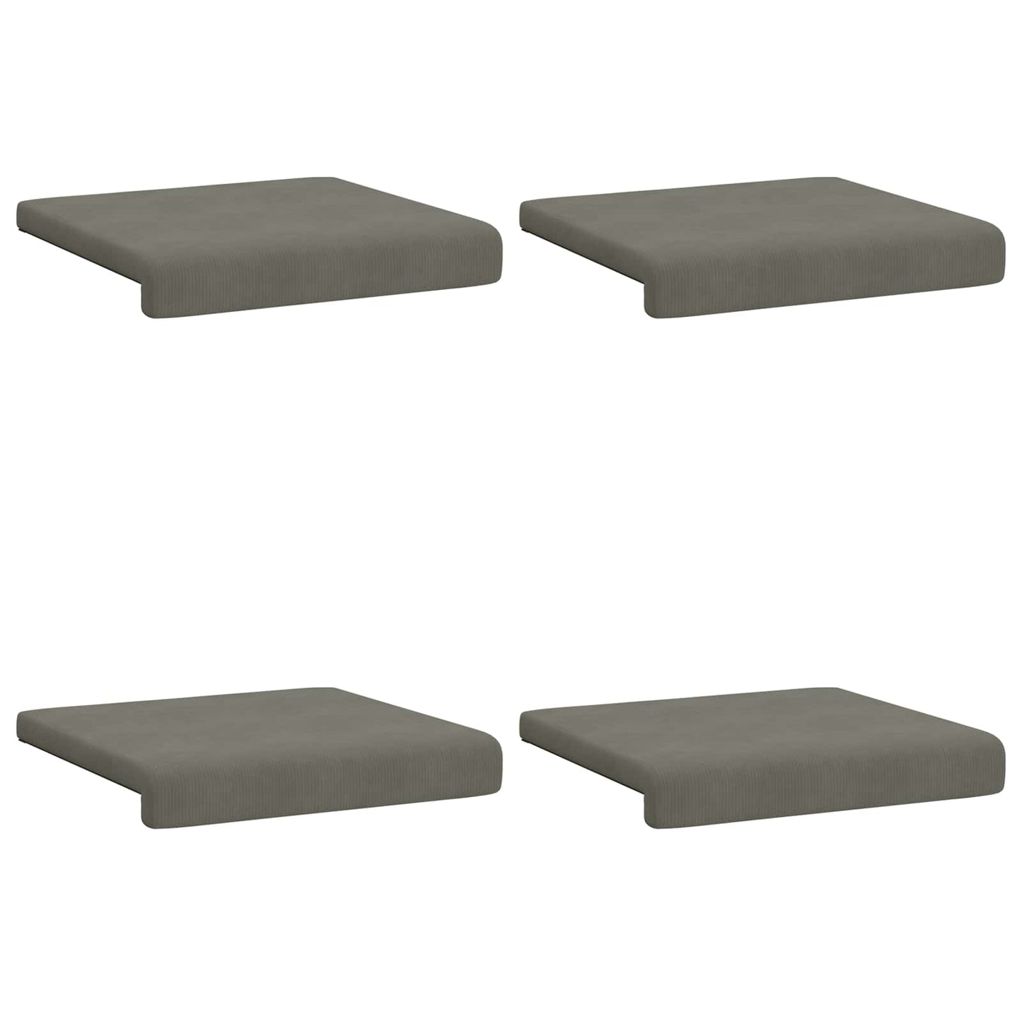 Bankkussen 4 pcs corduroy Lichtgrijs Diepte 35 cm
