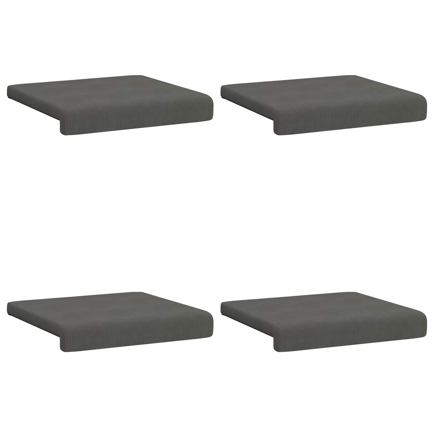 Bankkussen 4 pcs corduroy Donkergrijs Diepte 35 cm