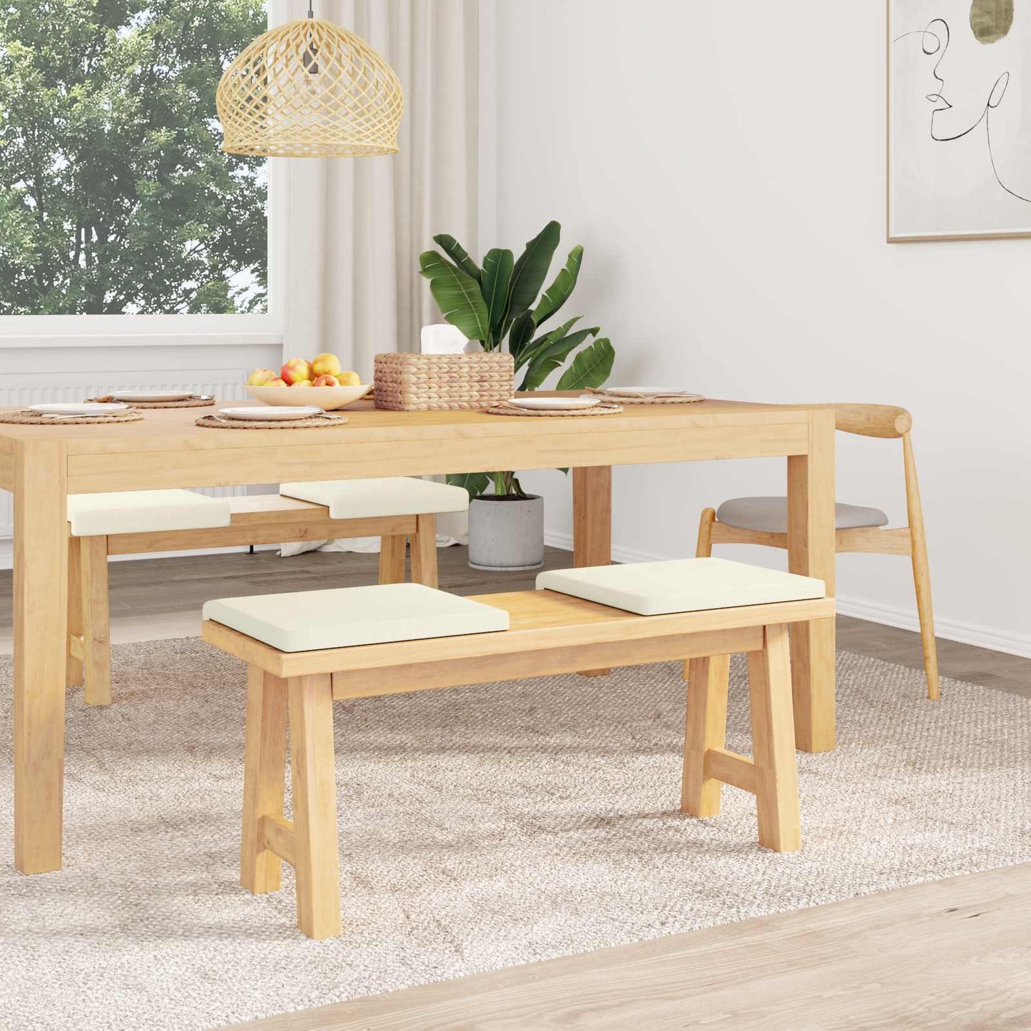Bankkussen 4 pcs corduroy Crèmekleurig Diepte 35 cm