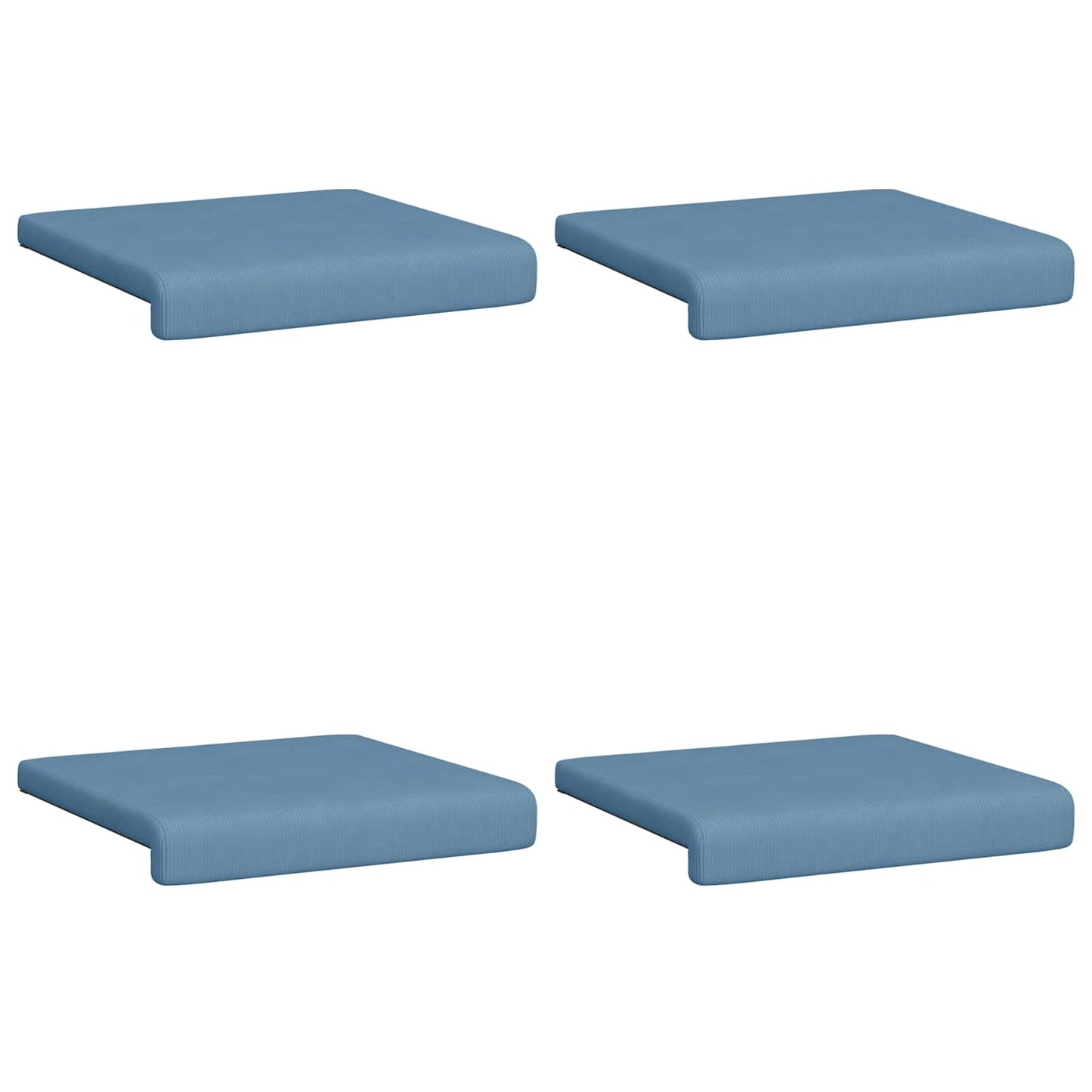 Bankkussen 4 pcs corduroy Blauw Diepte 35 cm