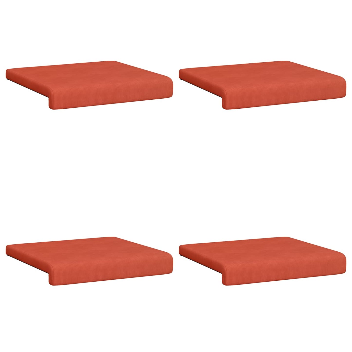 Bankkussen 4 pcs corduroy Rood-oranje Diepte 35 cm