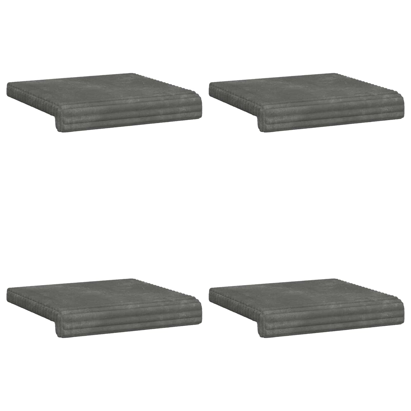 Bankkussen 4 pcs Pluche Corduroy Lichtgrijs Diepte 35 cm