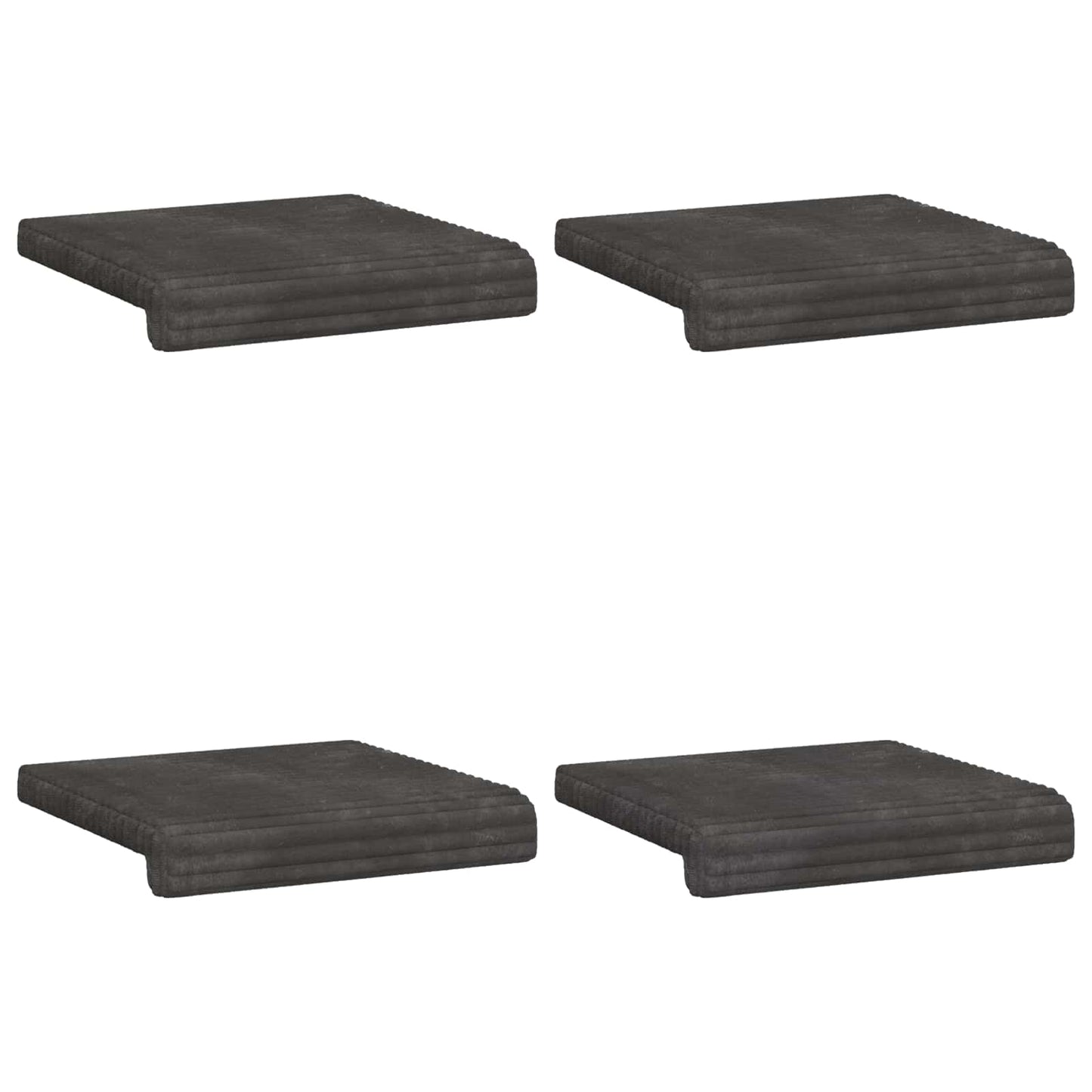 Bankkussen 4 pcs Pluche Corduroy Donkergrijs Diepte 35 cm