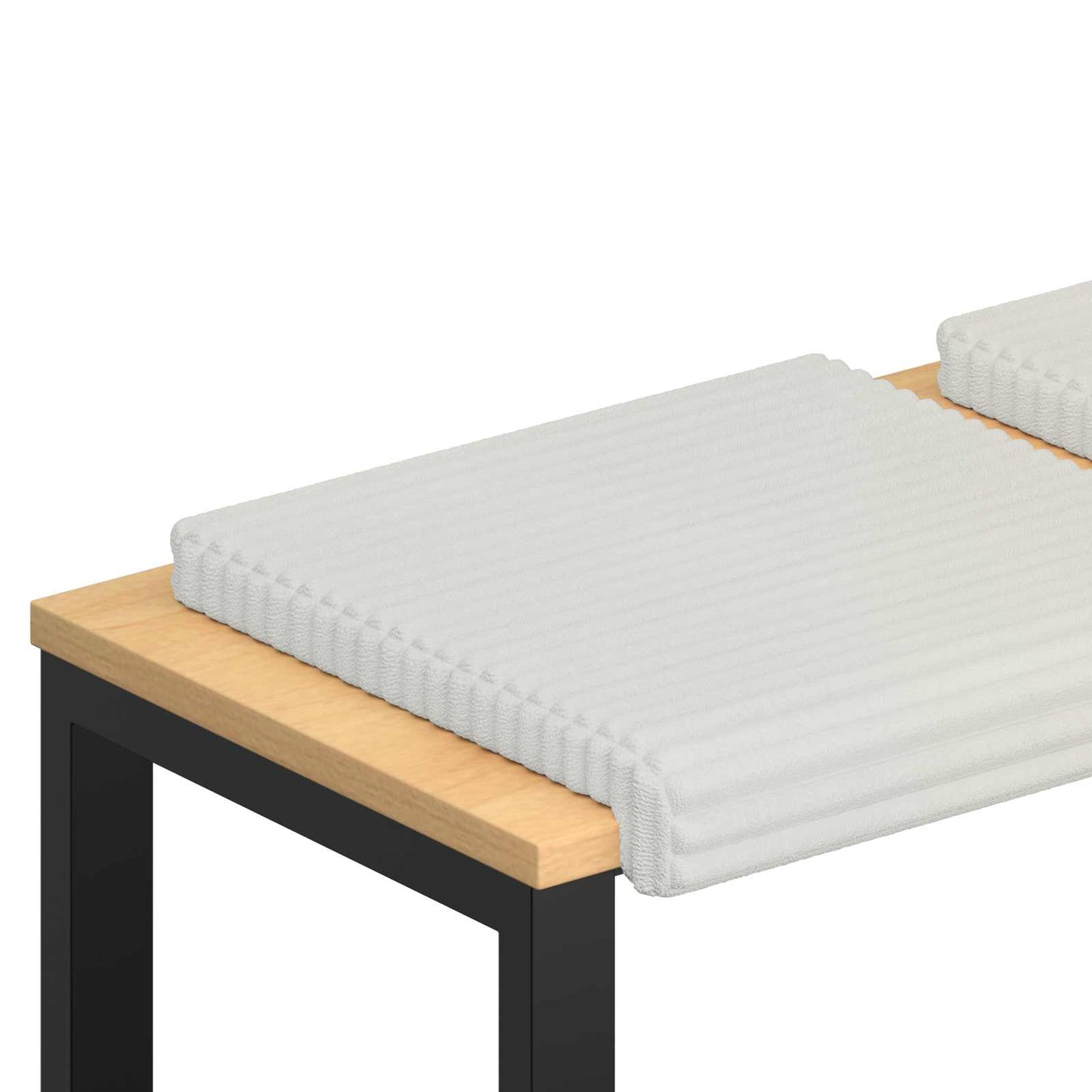 Bankkussen 4 pcs Pluche Corduroy Crèmekleurig Diepte 35 cm