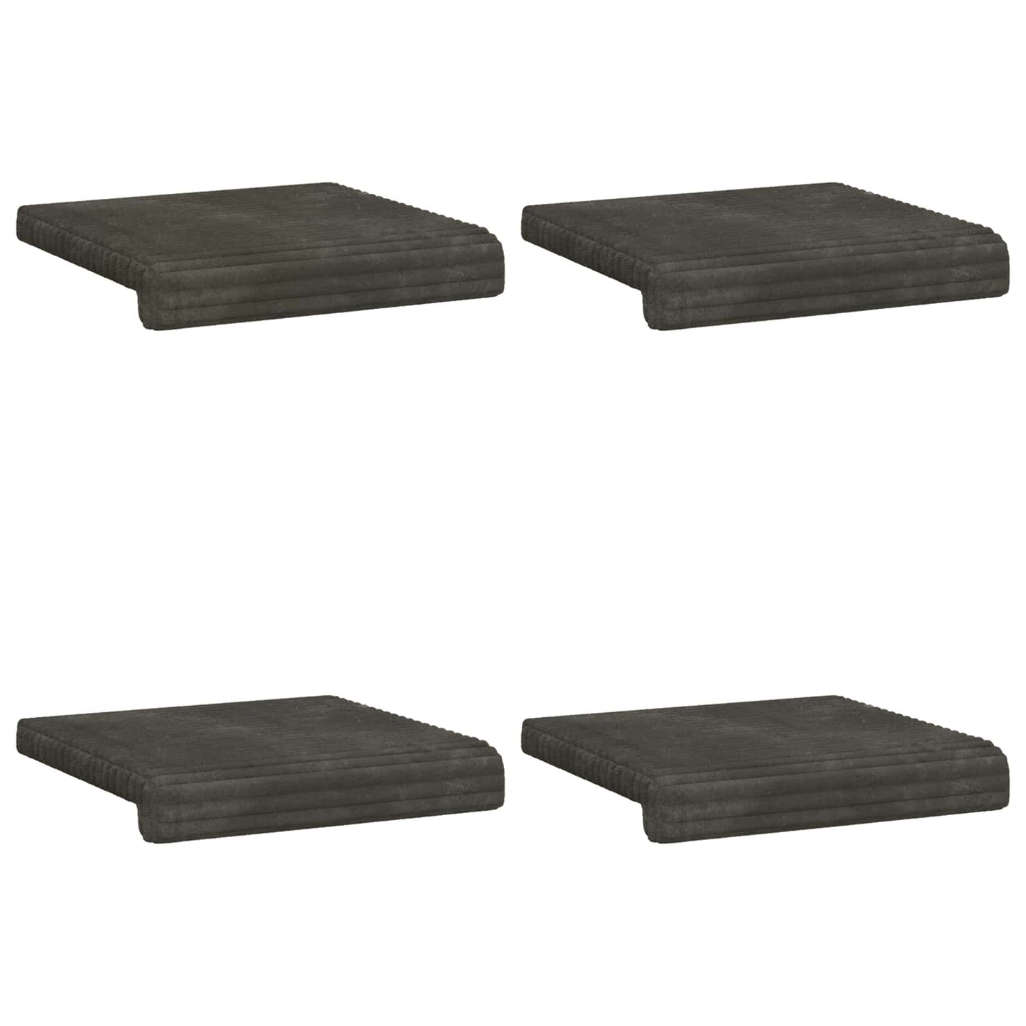 Bankkussen 4 pcs Pluche Corduroy Antraciet Diepte 35 cm