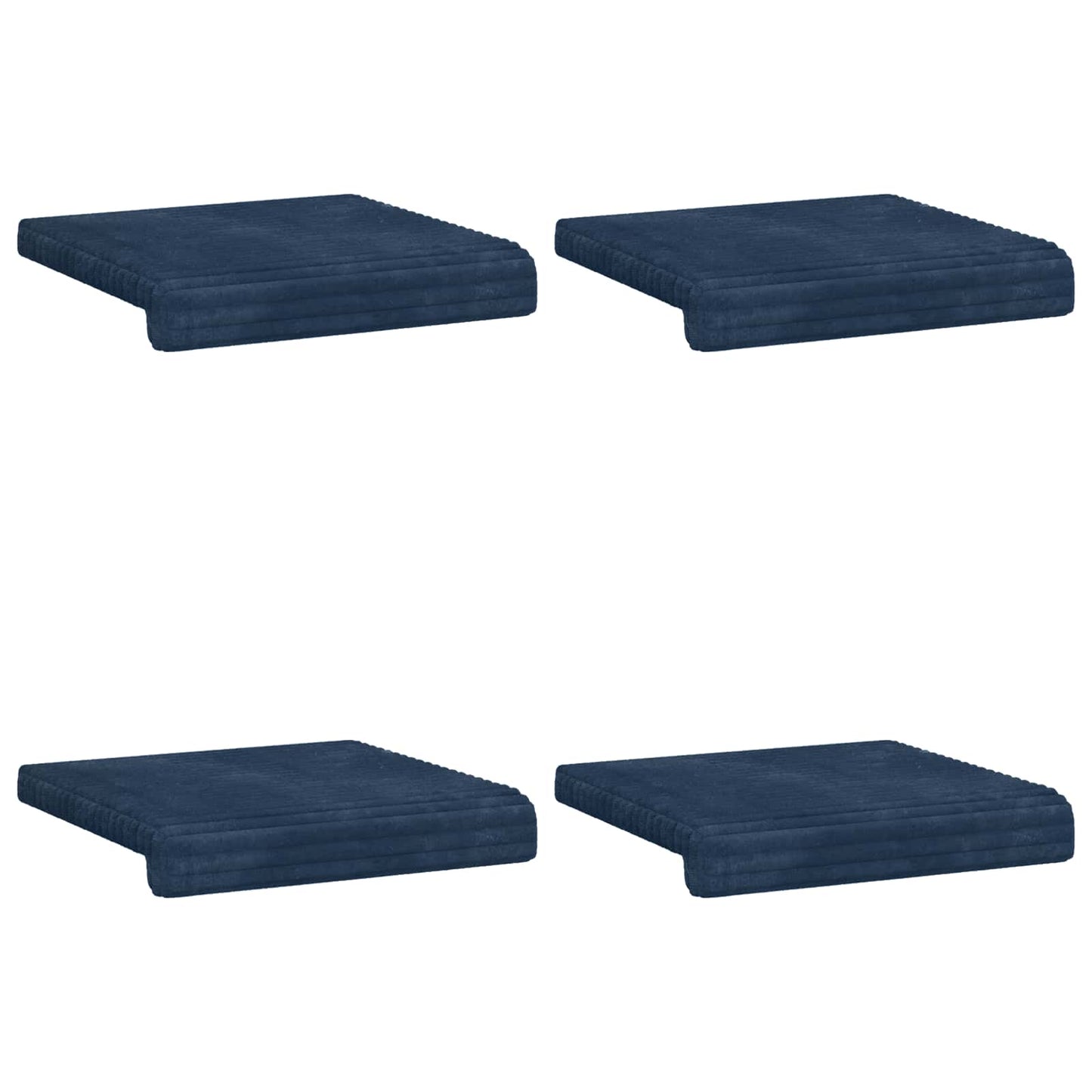 Bankkussen 4 pcs Pluche Corduroy Marineblauw Diepte 35 cm