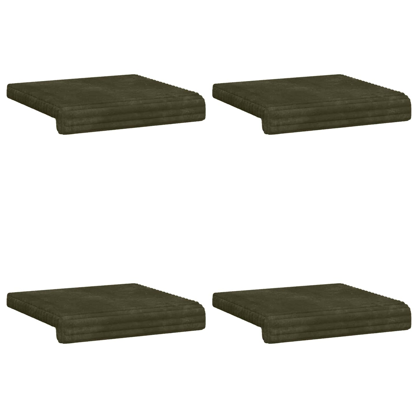 Bankkussen 4 pcs Pluche Corduroy Groen Diepte 35 cm
