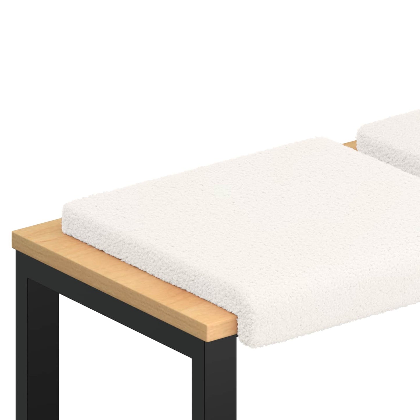 Bankkussen 4 pcs Sherpa Stof Crèmekleurig Diepte 35 cm