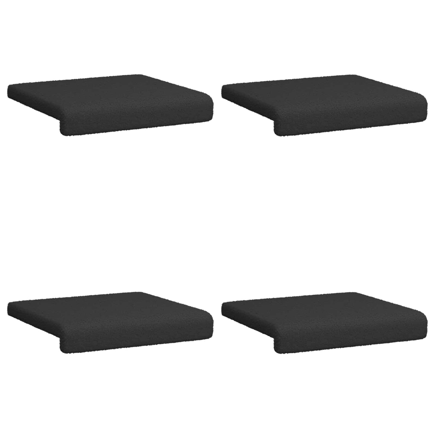 Bankkussen 4 pcs Sherpa Stof Zwart Diepte 35 cm