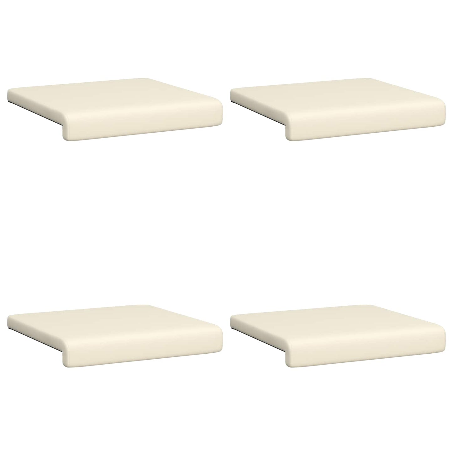 Bankkussen 4 pcs Textured Velvet Crèmekleurig Diepte 35 cm
