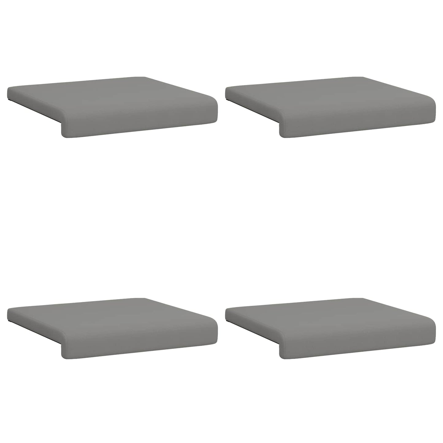 Bankkussen 4 pcs Textured Velvet Donkergrijs Diepte 35 cm