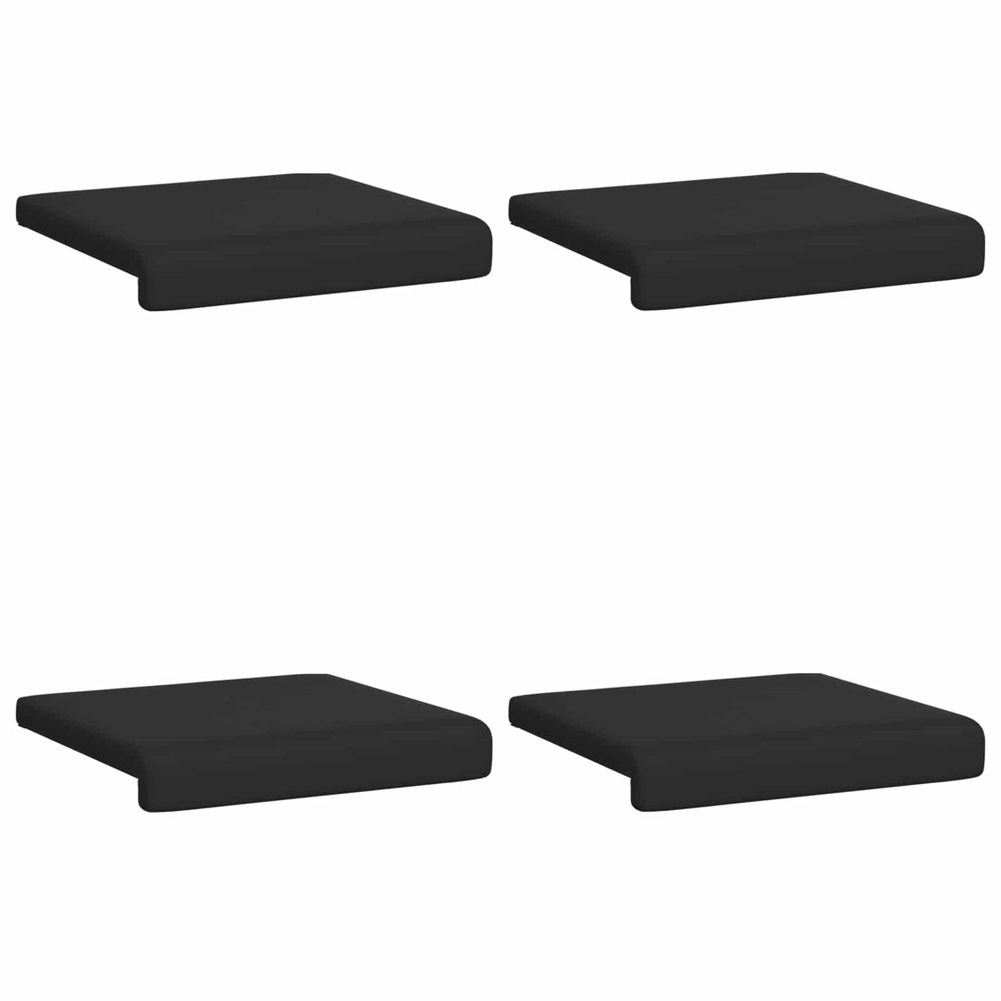 Bankkussen 4 pcs Textured Velvet Zwart Diepte 35 cm