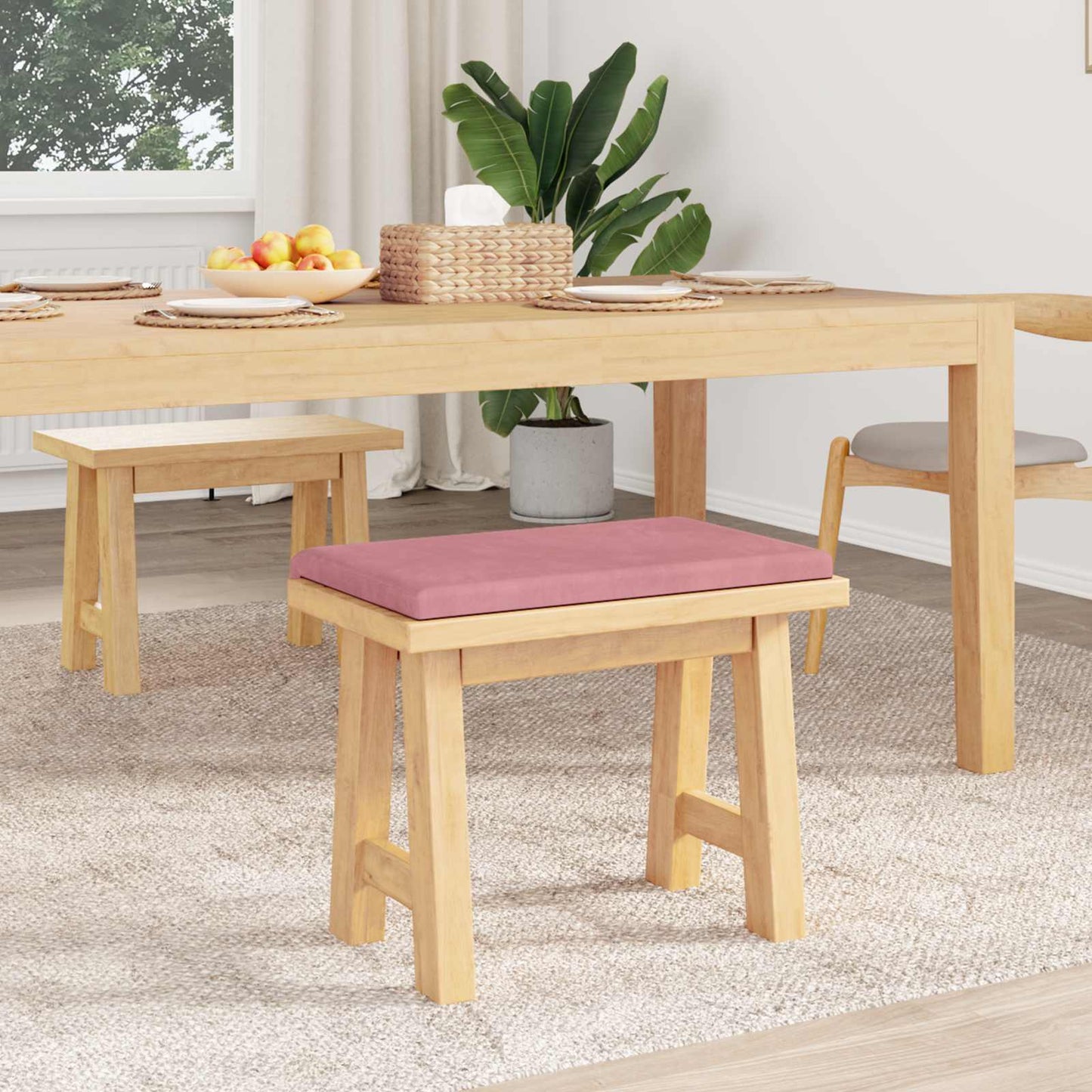Bankkussen fluweel Roze Diepte 35 cm