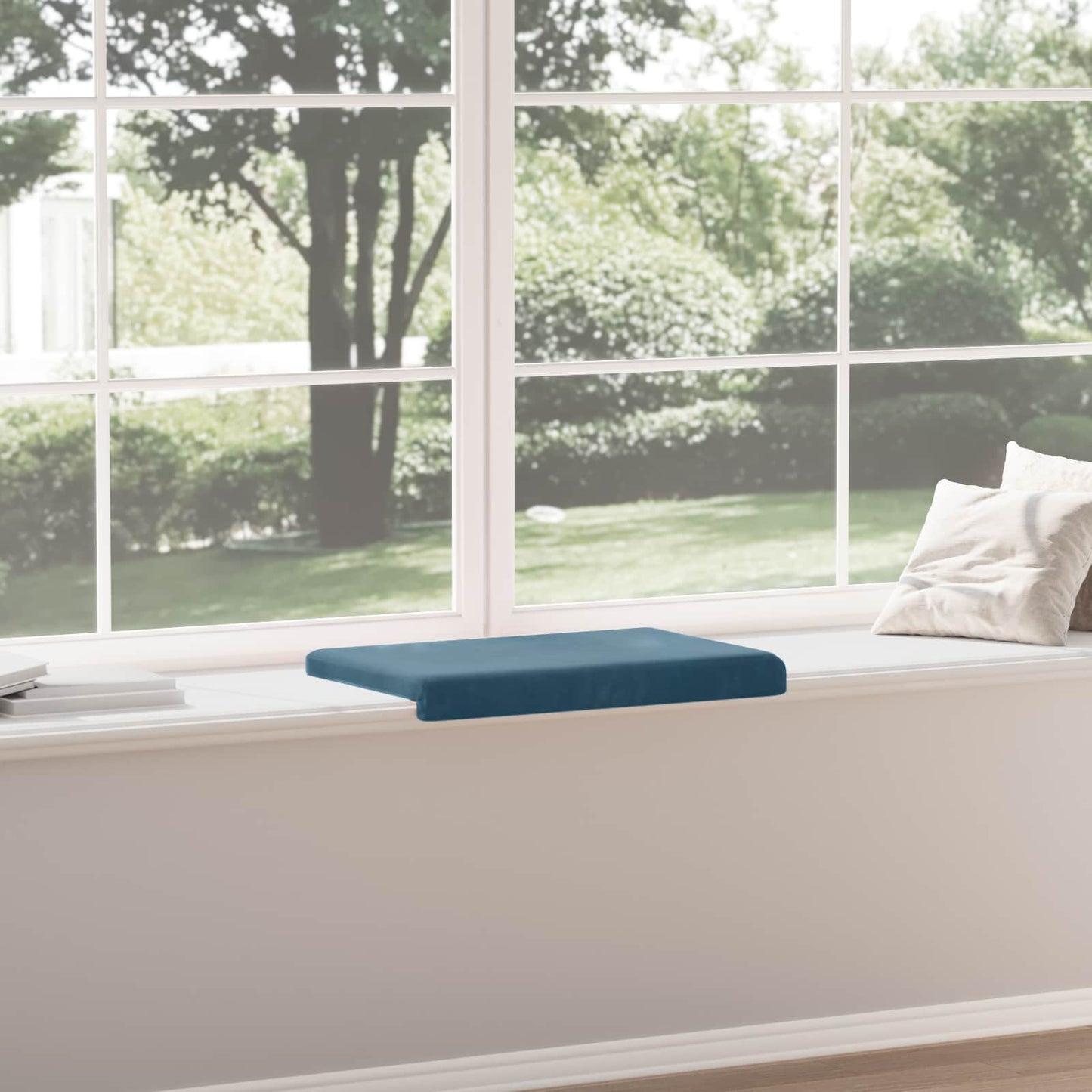 Bankkussen fluweel Blauw Diepte 35 cm