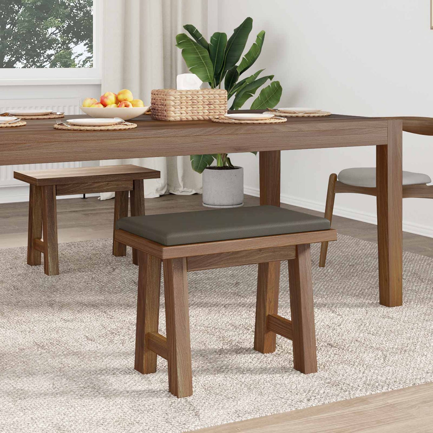 Bankkussen Kunstleer Grijs Diepte 35 cm