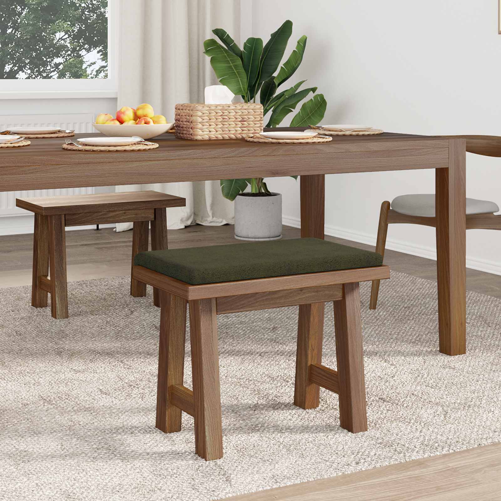 Bankkussen Faux Suède Stof Legergroen Diepte 35 cm is nu te koop bij PeponiXL, paradijselijk wonen!