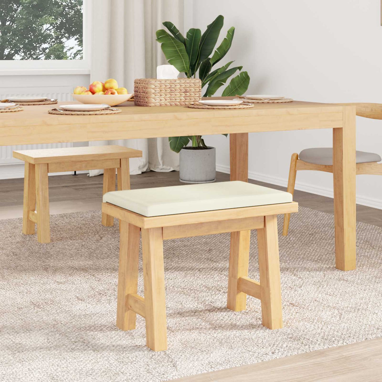Bankkussen corduroy Crèmekleurig Diepte 35 cm