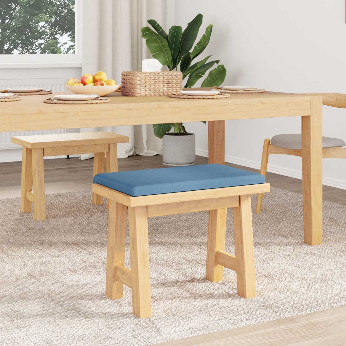 Bankkussen corduroy Blauw Diepte 35 cm