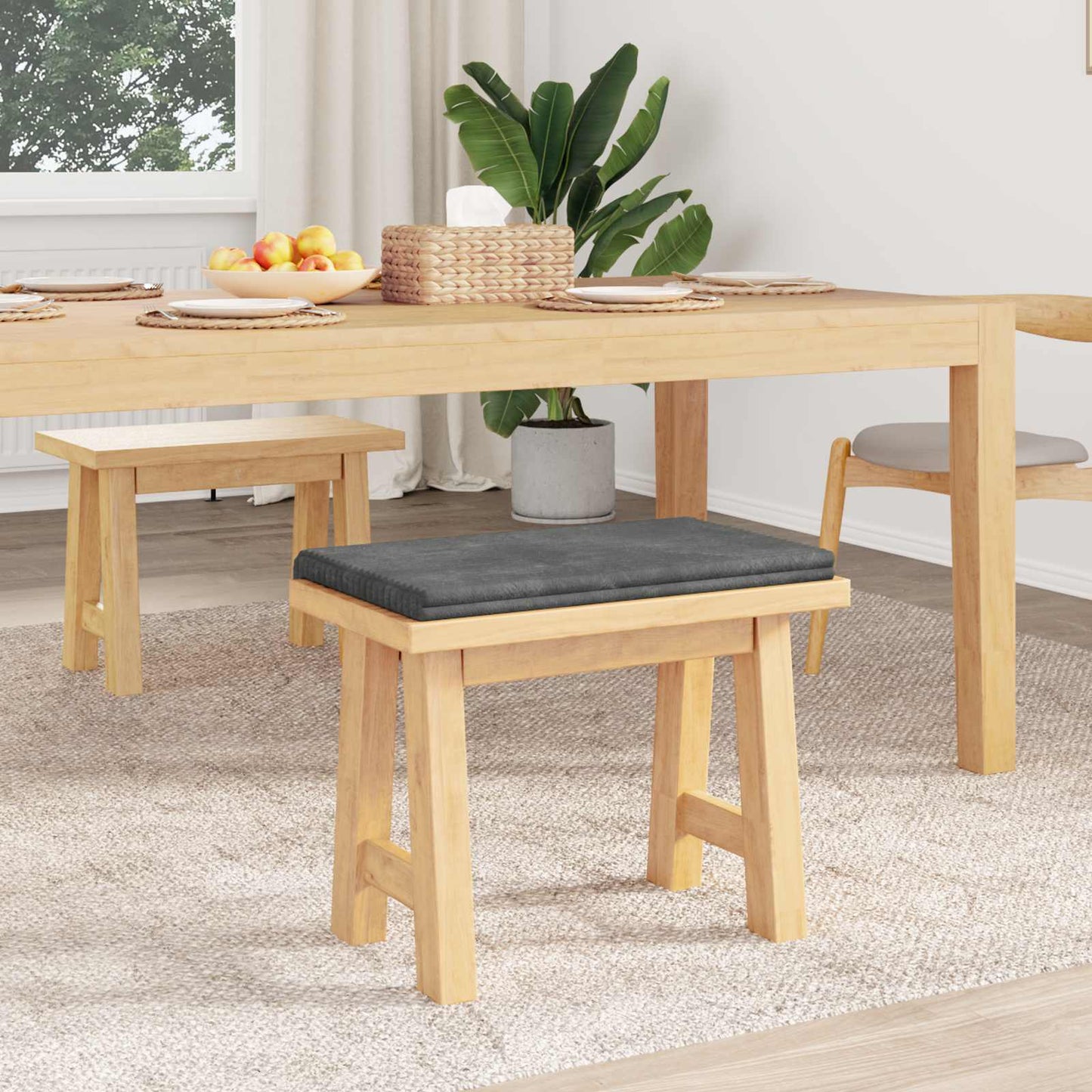 Bankkussen Pluche Corduroy Lichtgrijs Diepte 35 cm