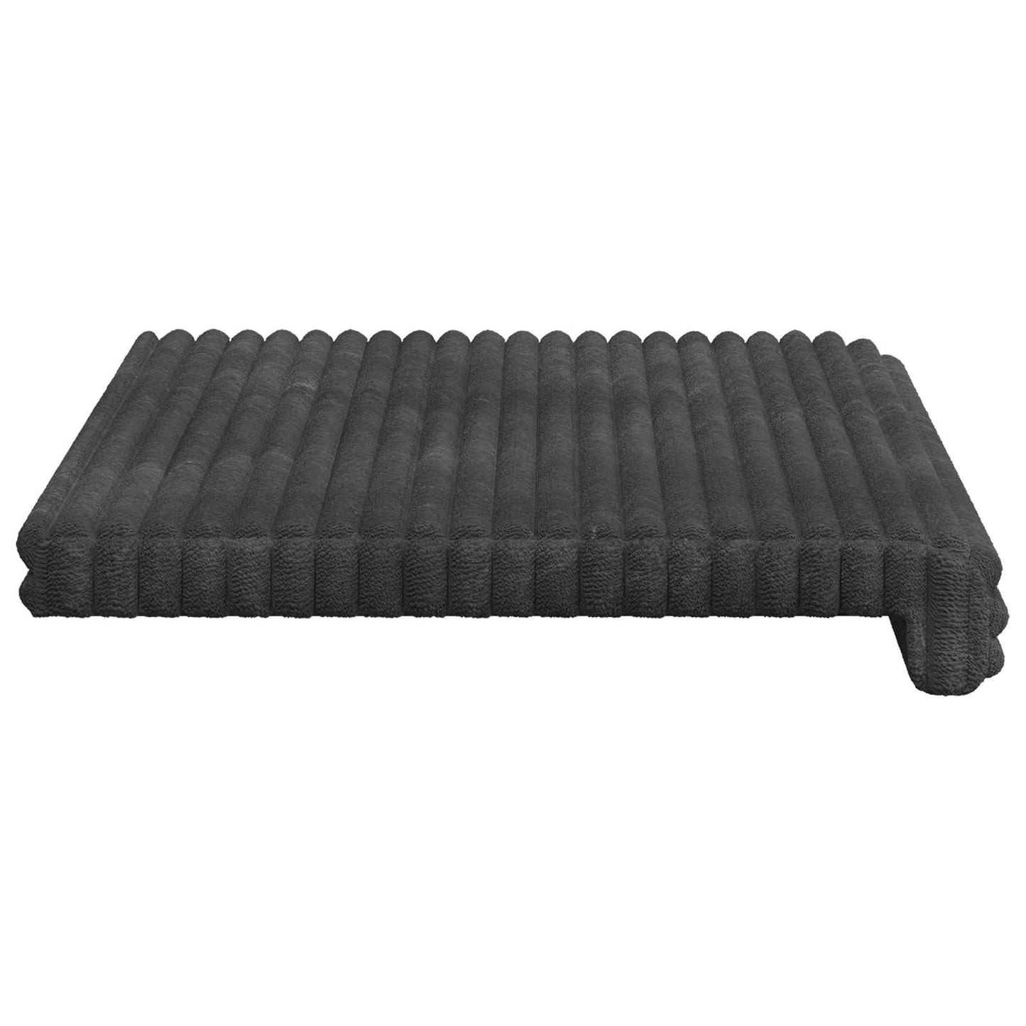 Bankkussen Pluche Corduroy Donkergrijs Diepte 35 cm