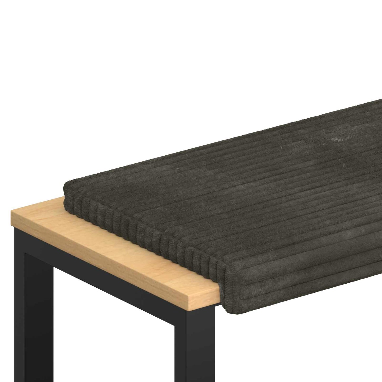Bankkussen Pluche Corduroy Antraciet Diepte 35 cm