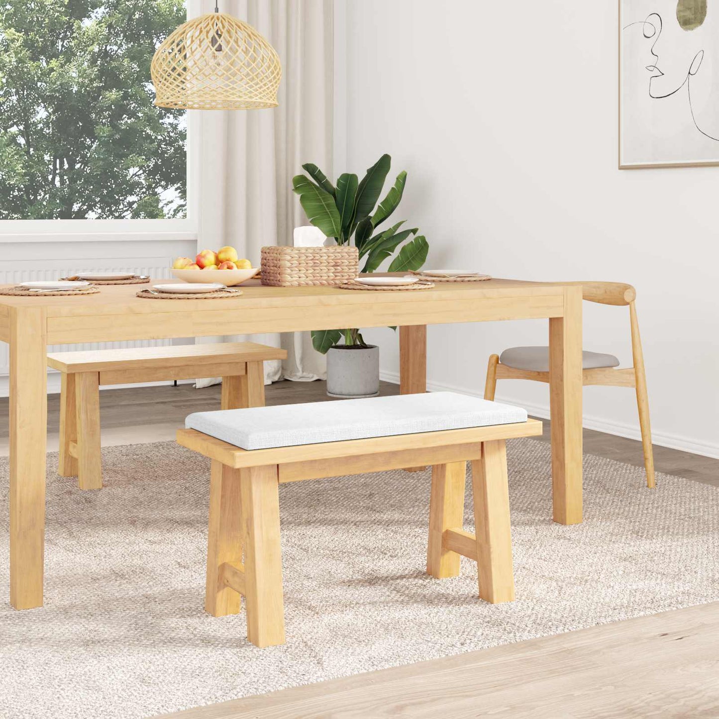 Bankkussen Stof Wit Diepte 35 cm