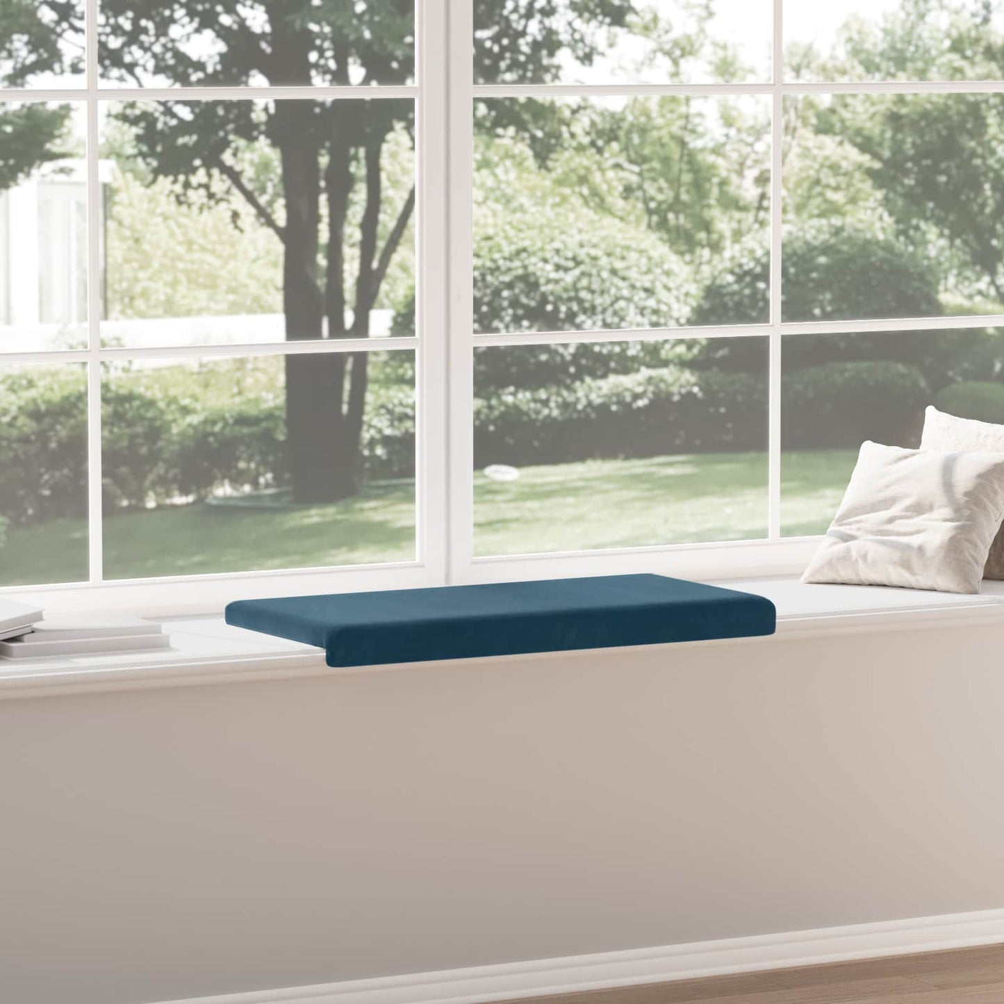 Bankkussen fluweel Blauw Diepte 35 cm