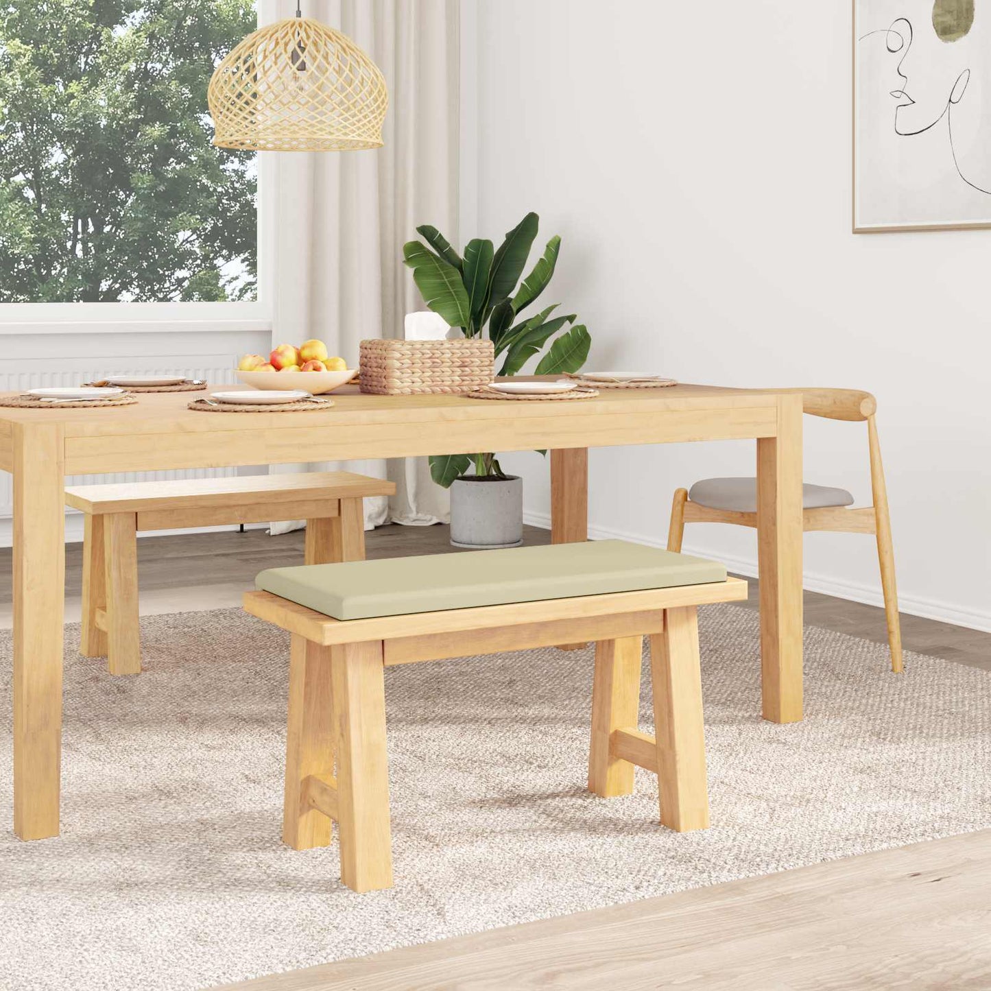 Bankkussen Kunstleer Crèmekleurig Diepte 35 cm