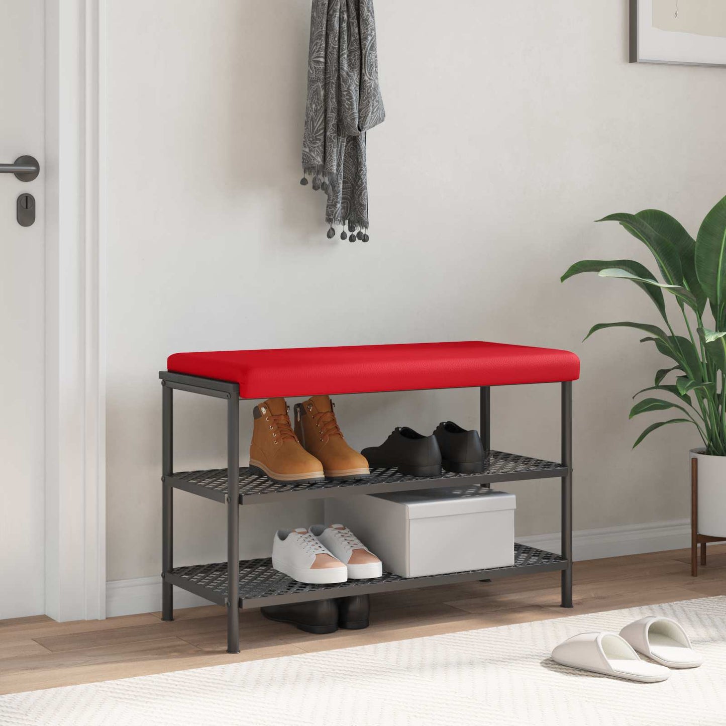 Bankkussen Kunstleer Rood Diepte 35 cm