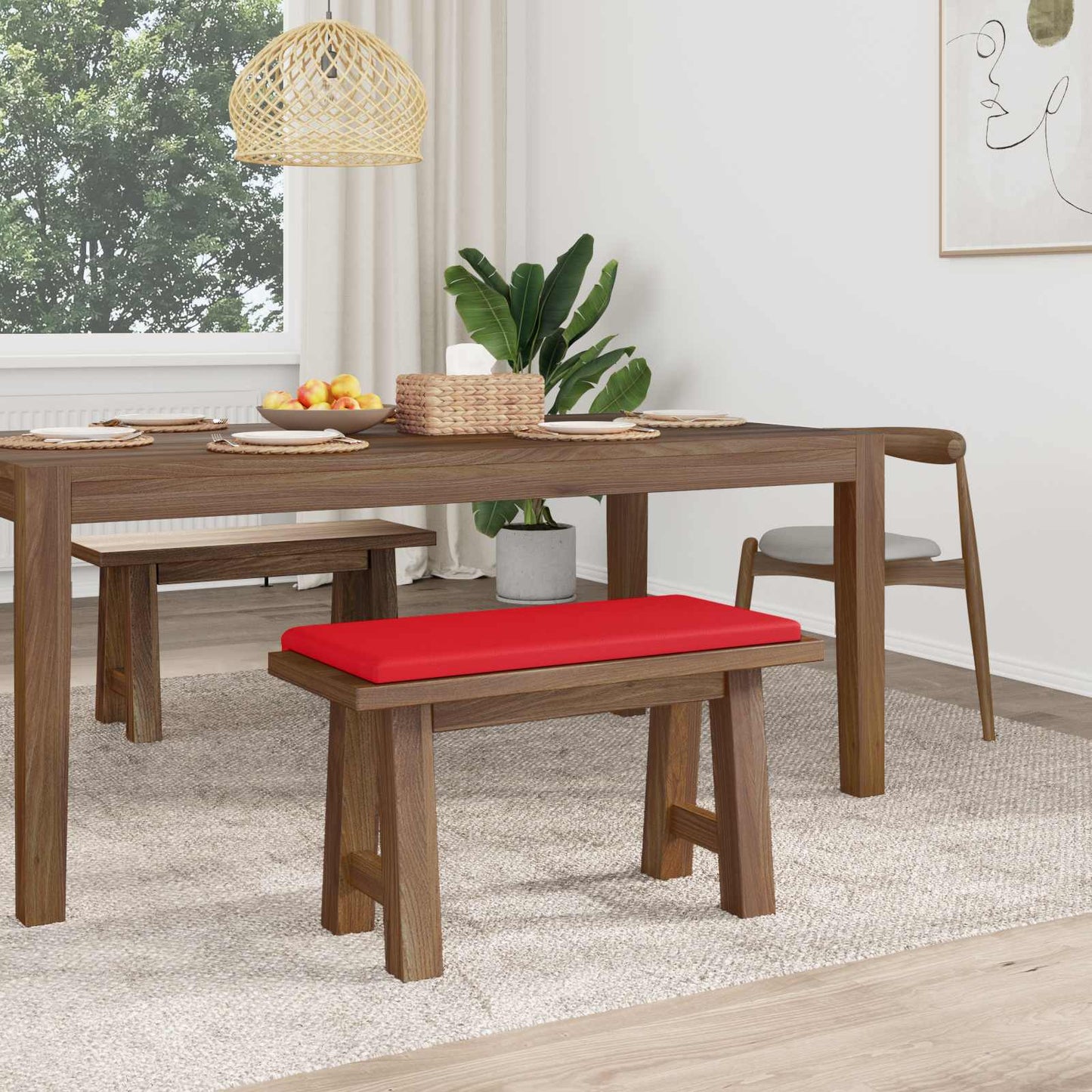 Bankkussen Kunstleer Rood Diepte 35 cm