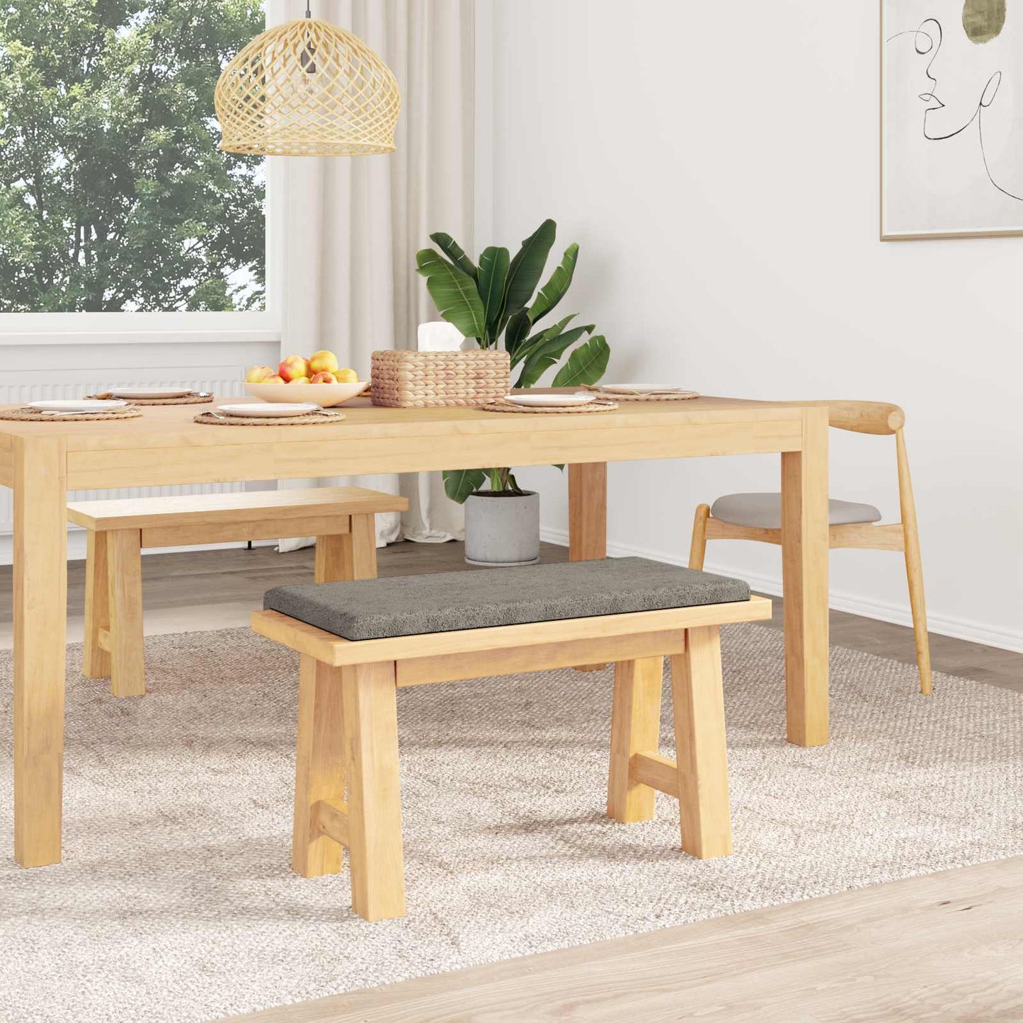 Bankkussen Faux Suède Stof Lichtgrijs Diepte 35 cm