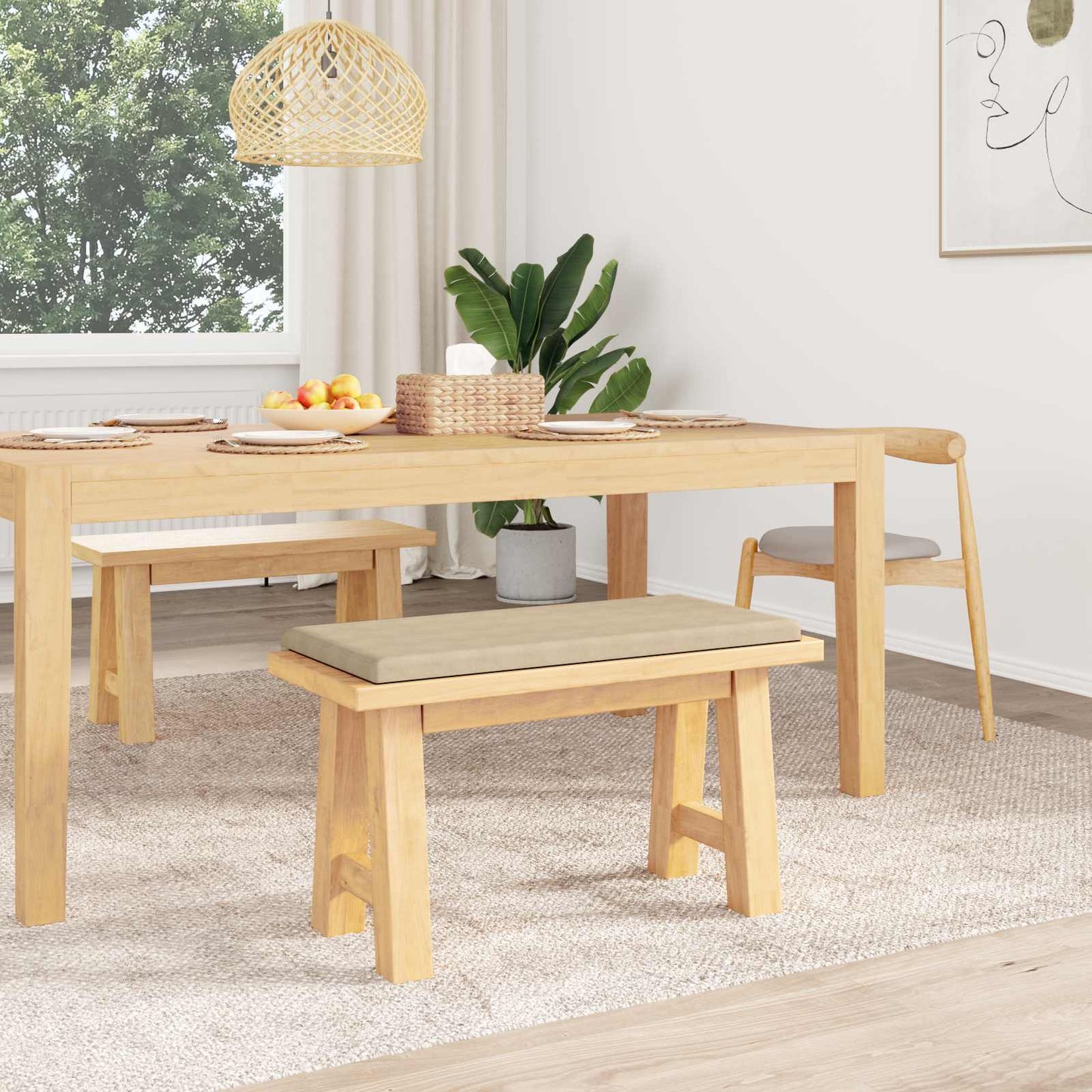 Bankkussen Microvezel Crèmekleurig Diepte 35 cm