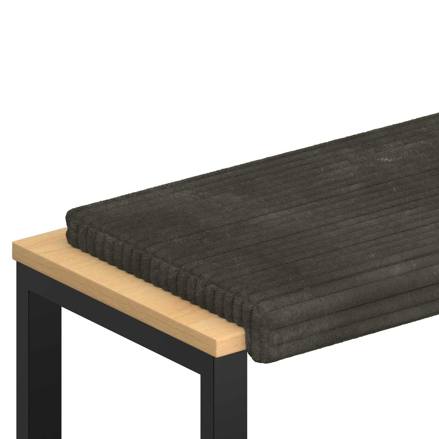 Bankkussen Pluche Corduroy Antraciet Diepte 35 cm