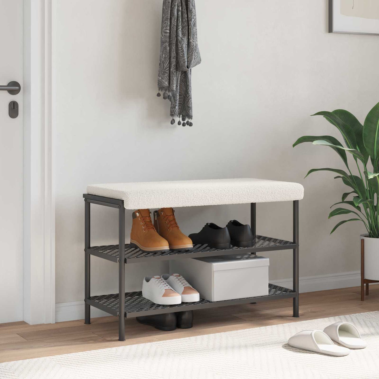 Bankkussen Sherpa Stof Crèmekleurig Diepte 35 cm