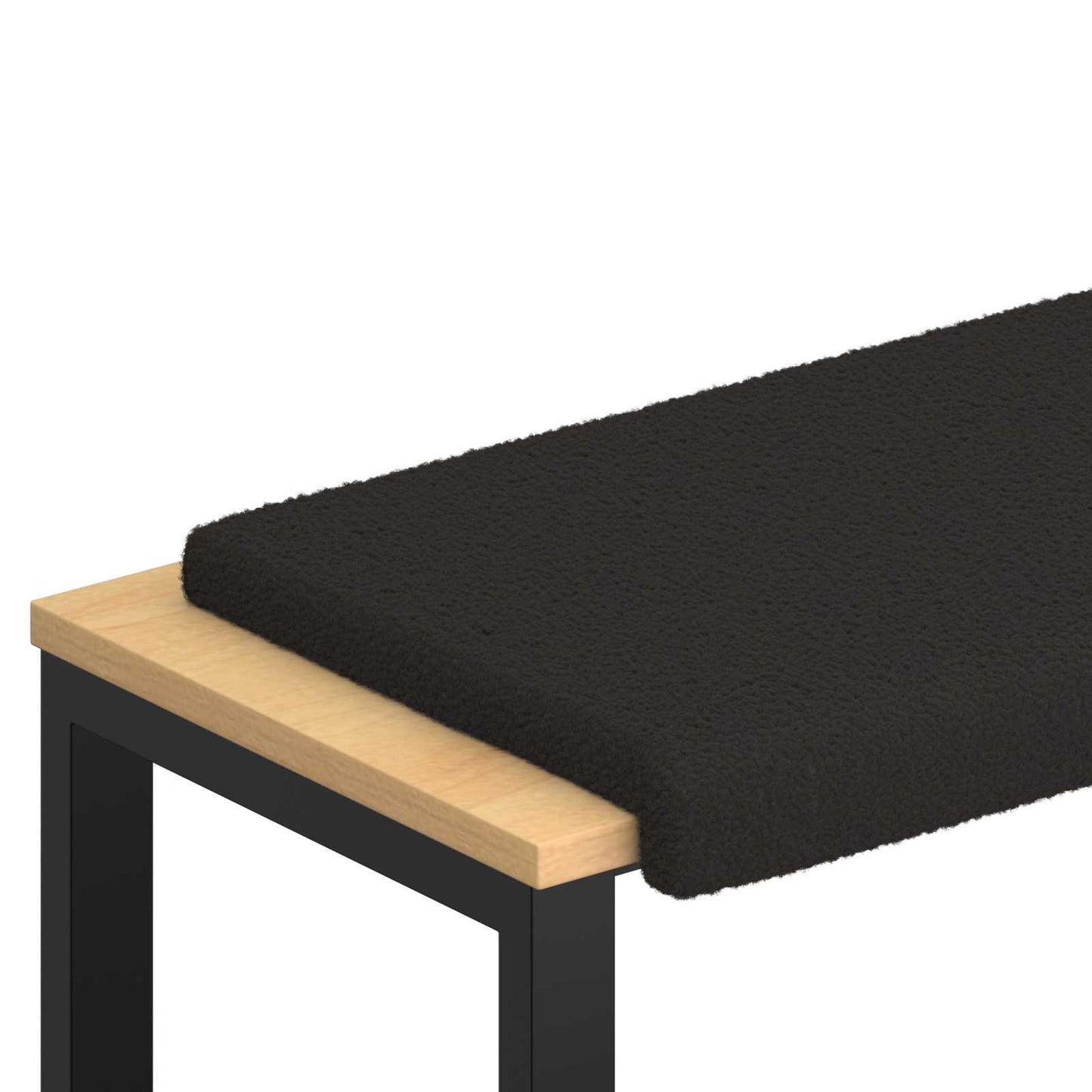 Bankkussen Sherpa Stof Zwart Diepte 35 cm